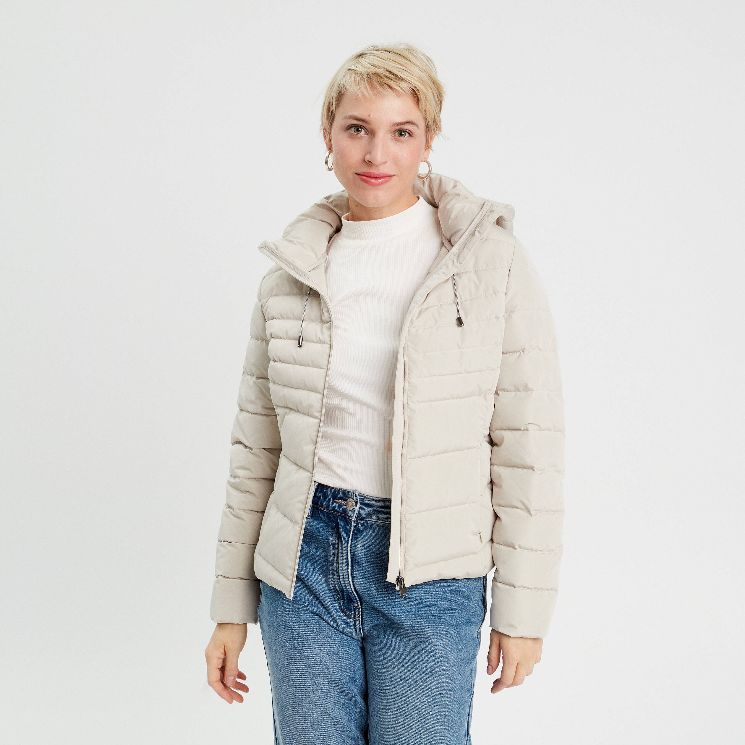 Doudoune ajustée à capuche blanc femme Vibs