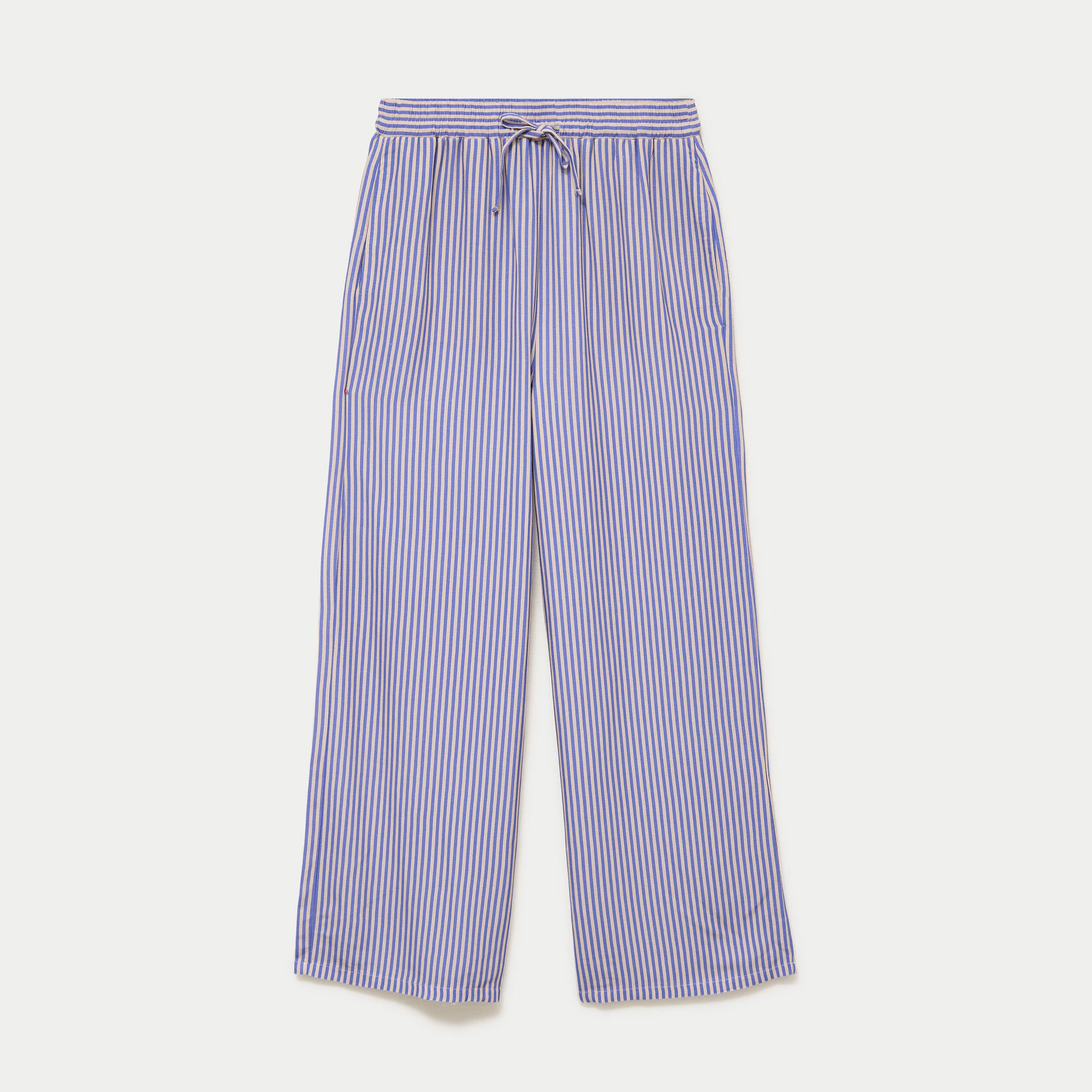Pantalon large taille standard bleu femme