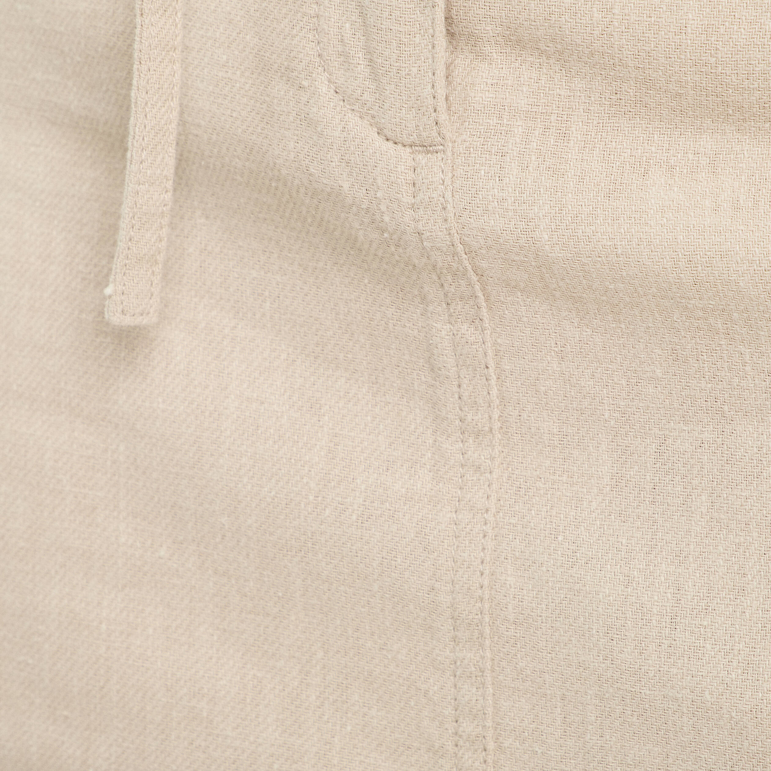 Jupe droite contenant du lin beige femme