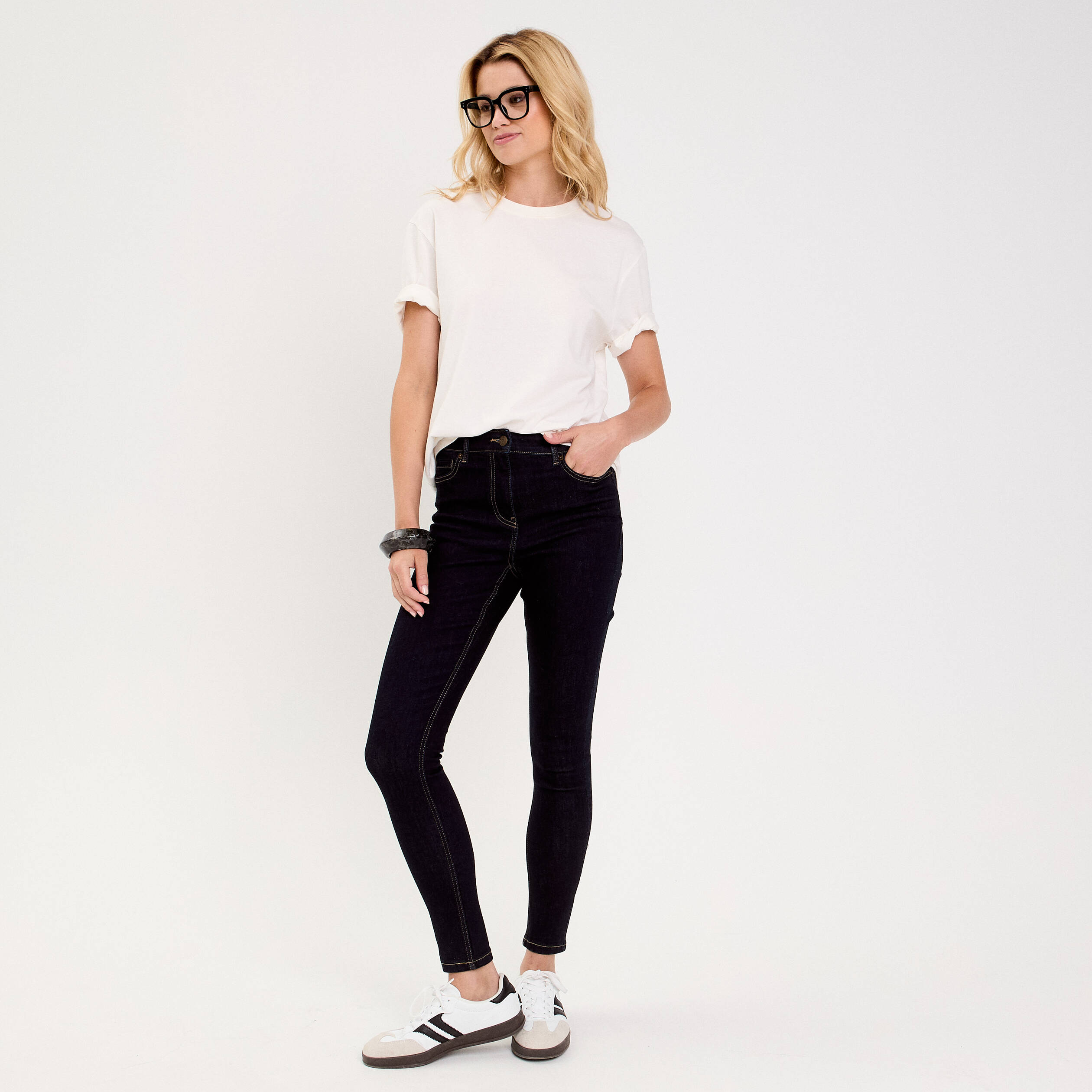 Jeans skinny push up denim brut femme