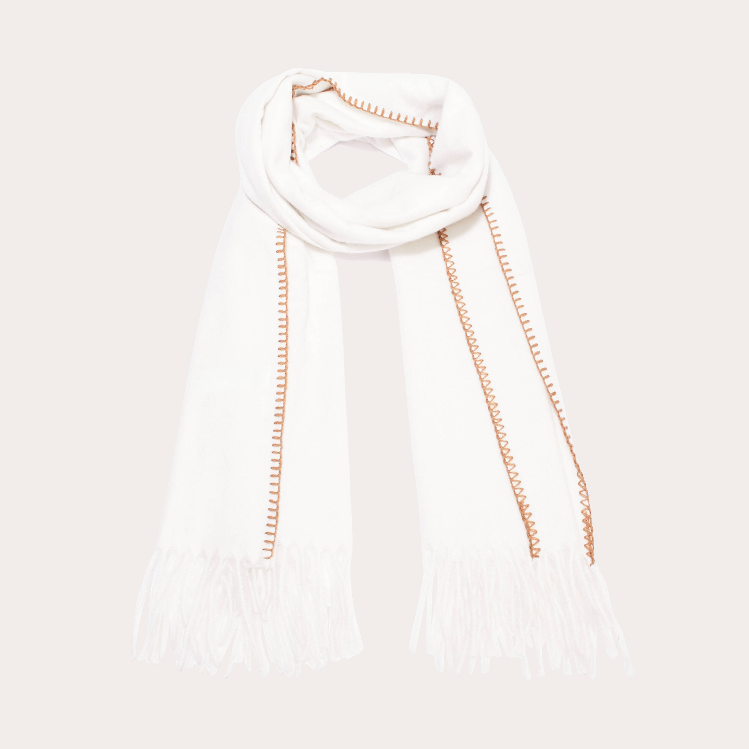 &Eacute;charpe avec franges sable femme