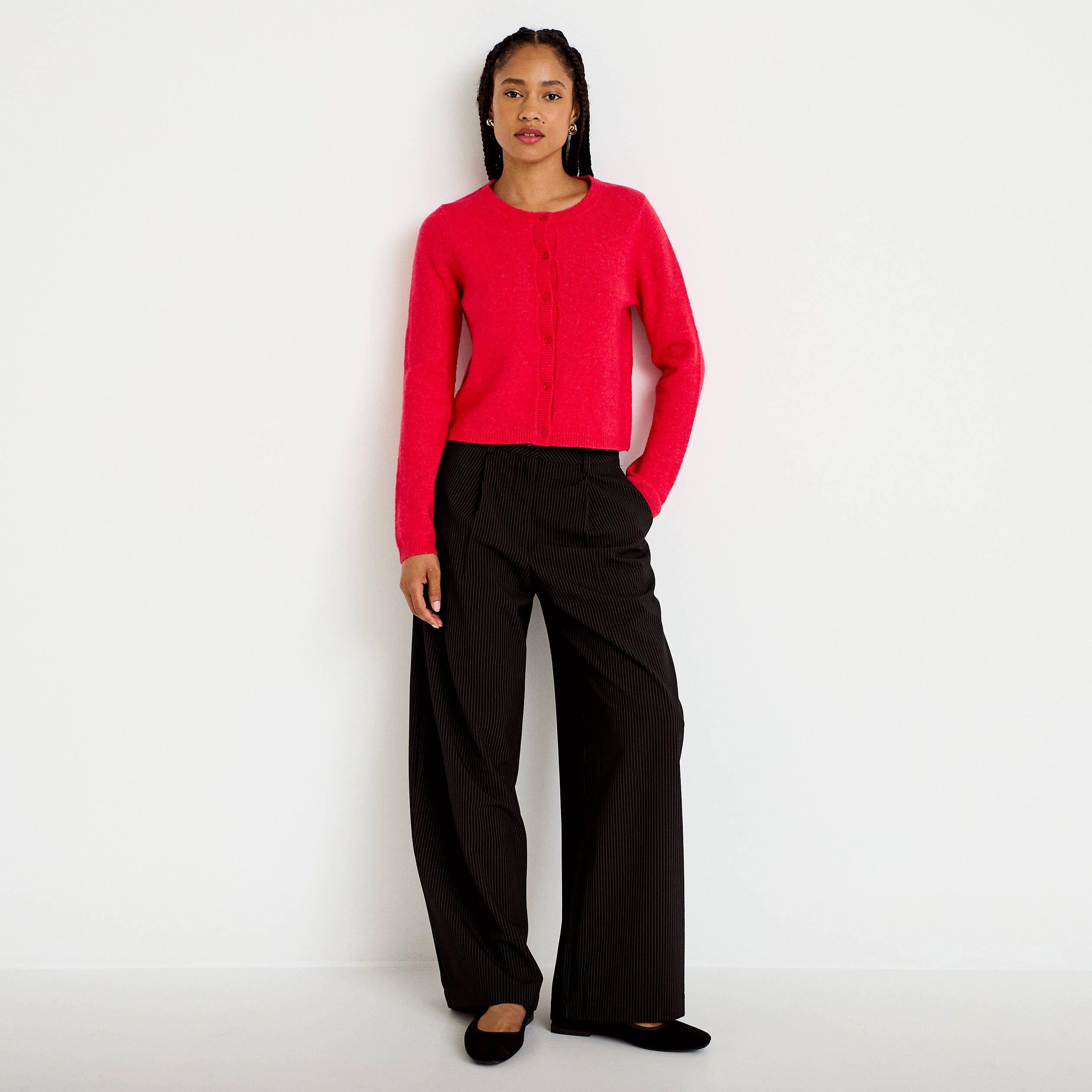 Pantalon barrel taille standard noir femme