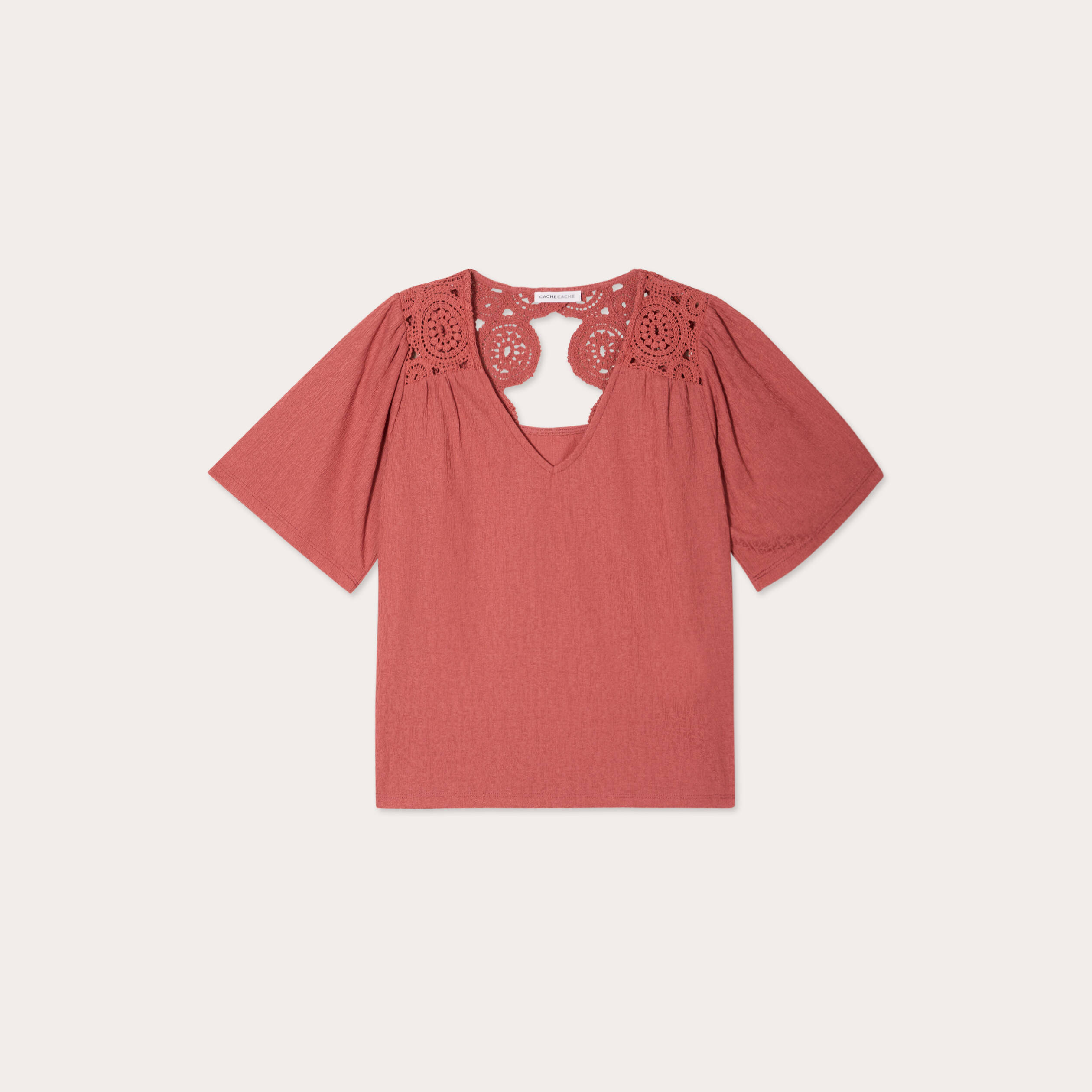 t shirt manches courtes vieux rose femme T-shirt manches courtes vieux rose femme