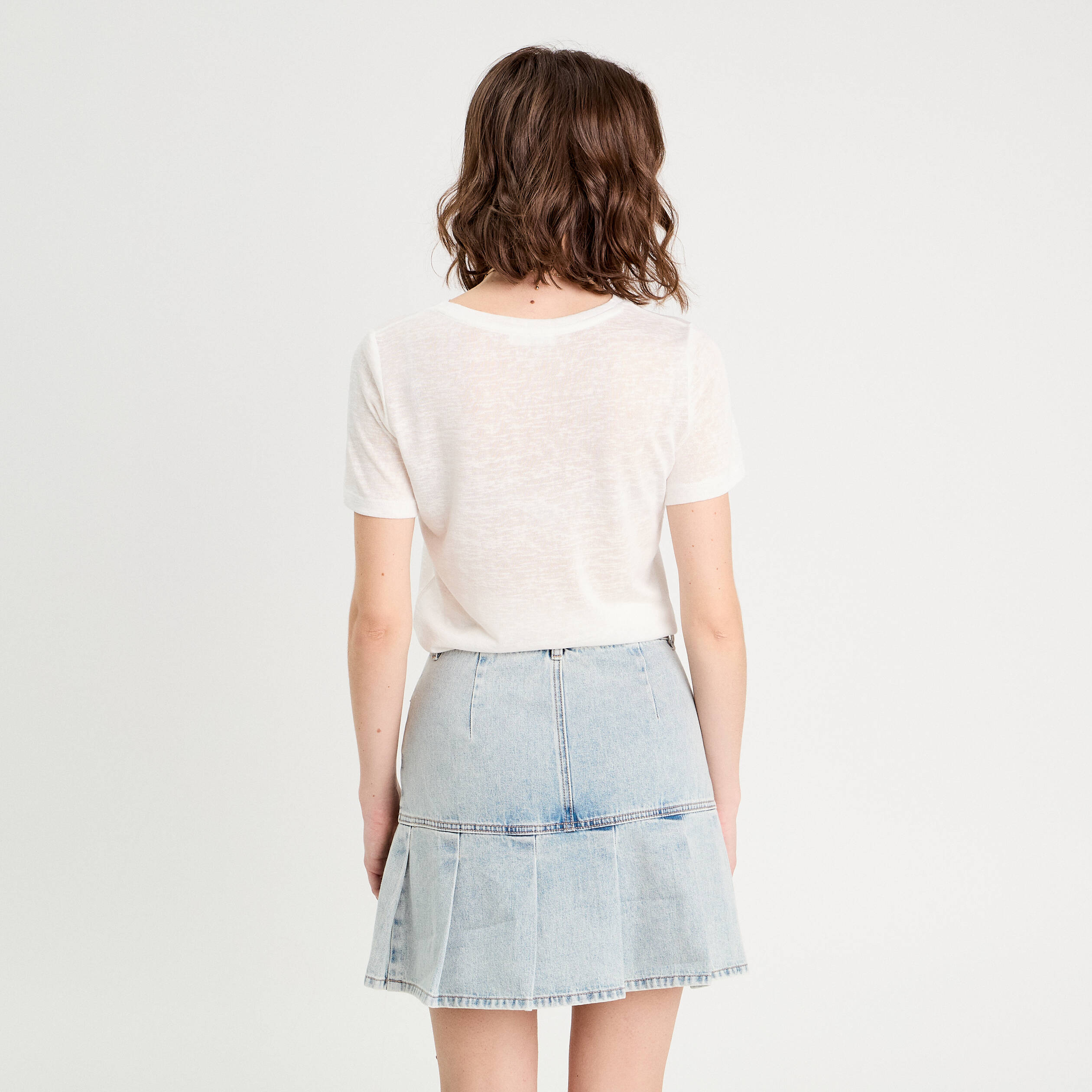 t shirt detail noeud ecru femme T-shirt détail noeud ecru femme