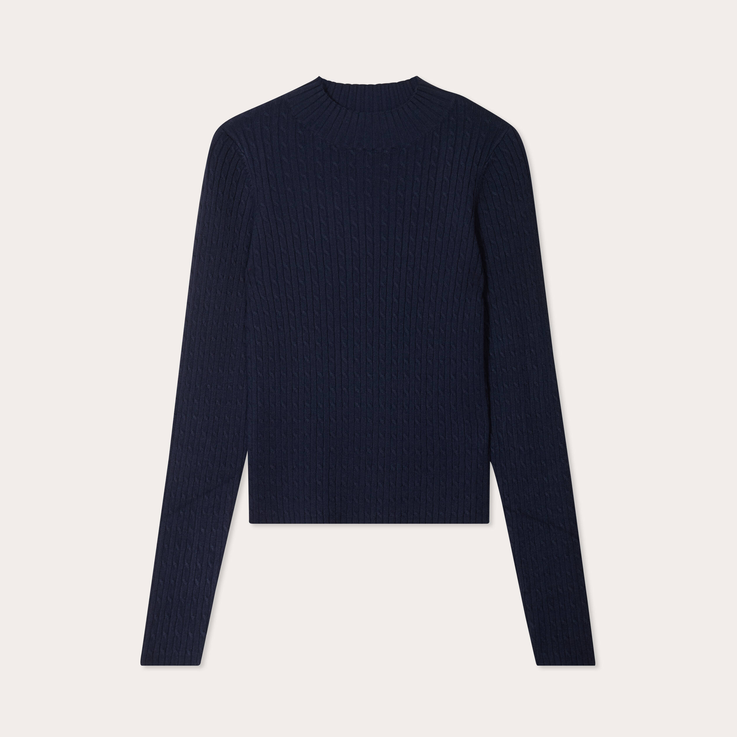pull col montant torsades bleu marine femme Pull col montant torsades bleu marine femme
