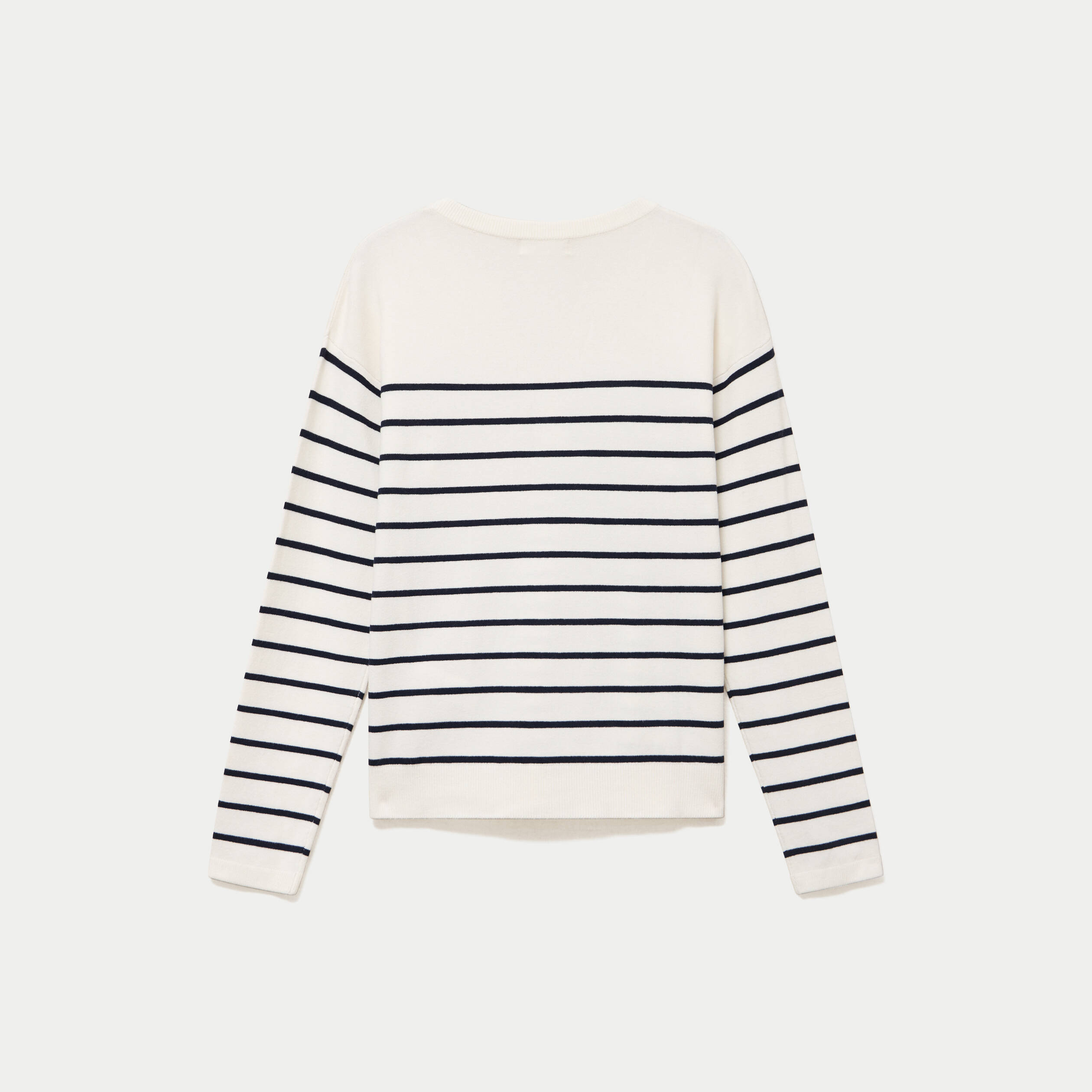 Pull fin manches longues bleu marine femme