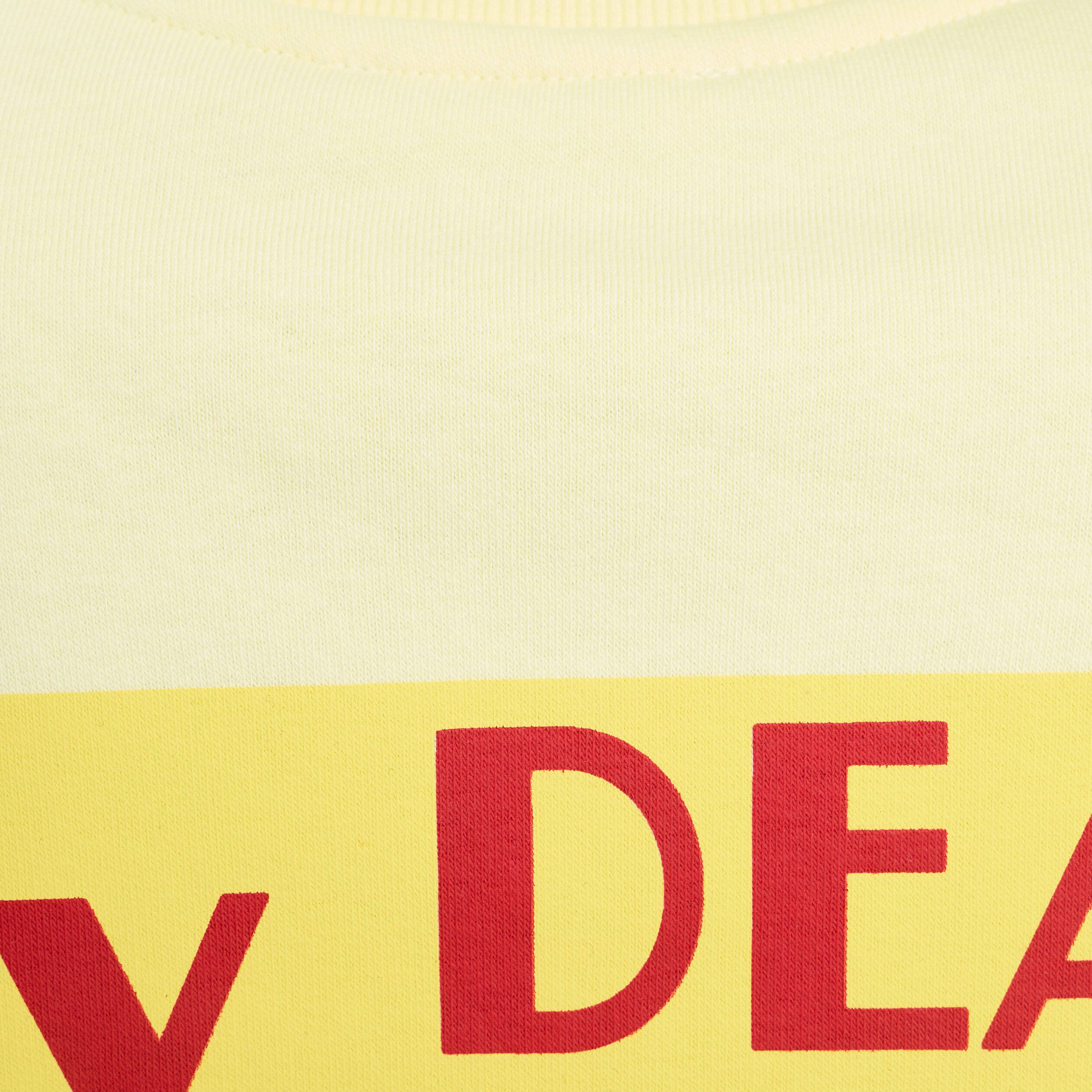 Sweat col rond manches longues jaune clair femme