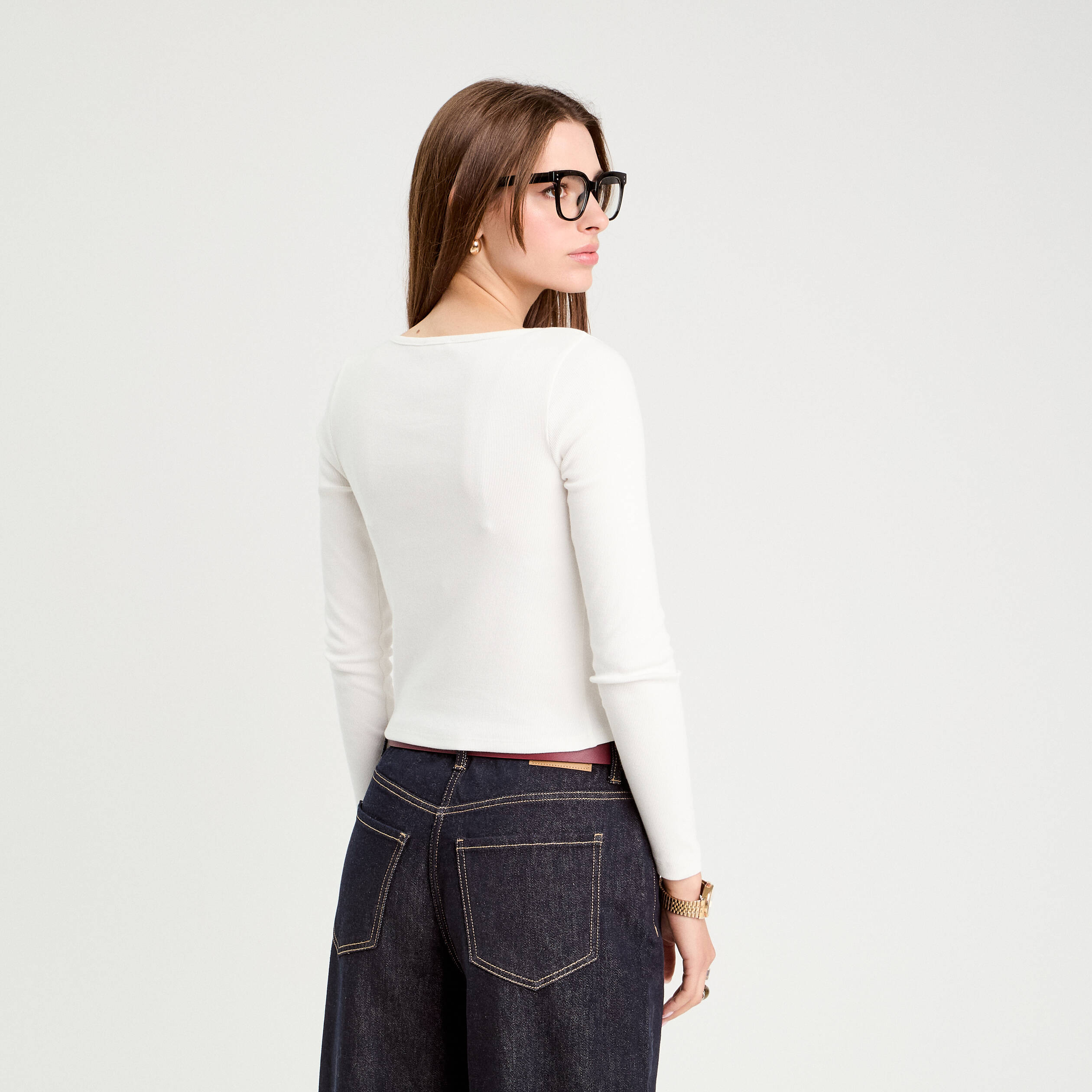 gilet manches longues cotele ecru femme Gilet manches longues côtelé ecru femme