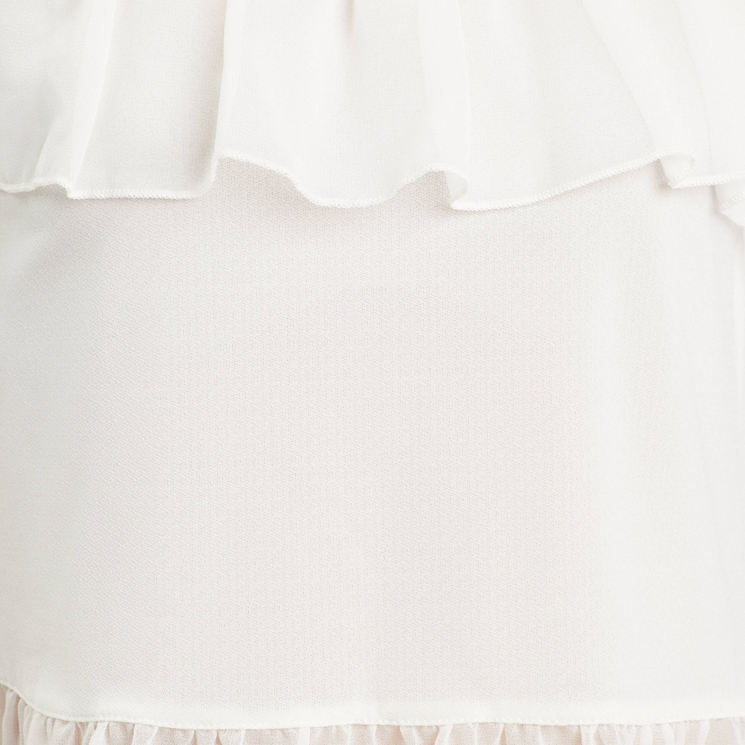 Blouse volants ecru femme