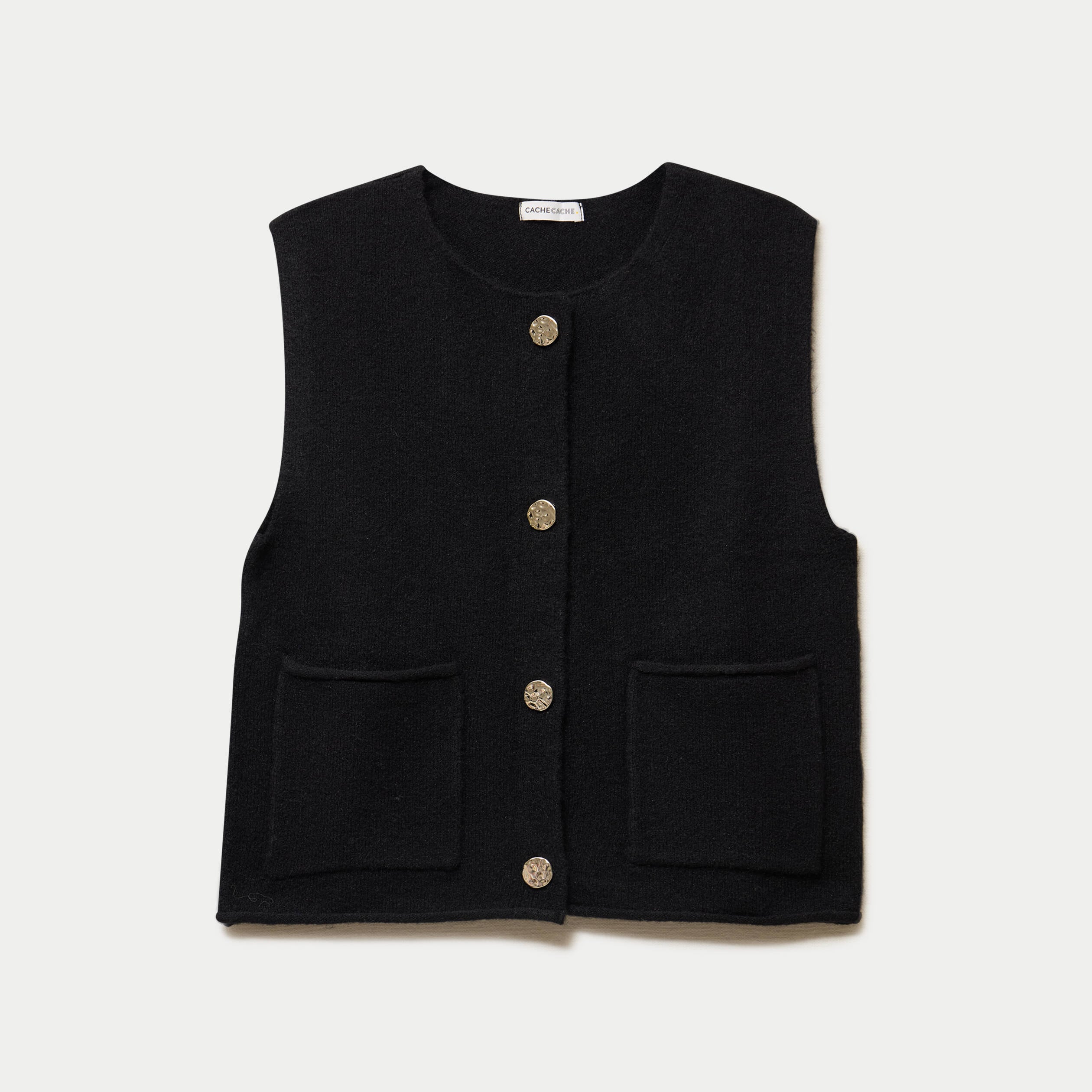 Gilet sans manches noir femme