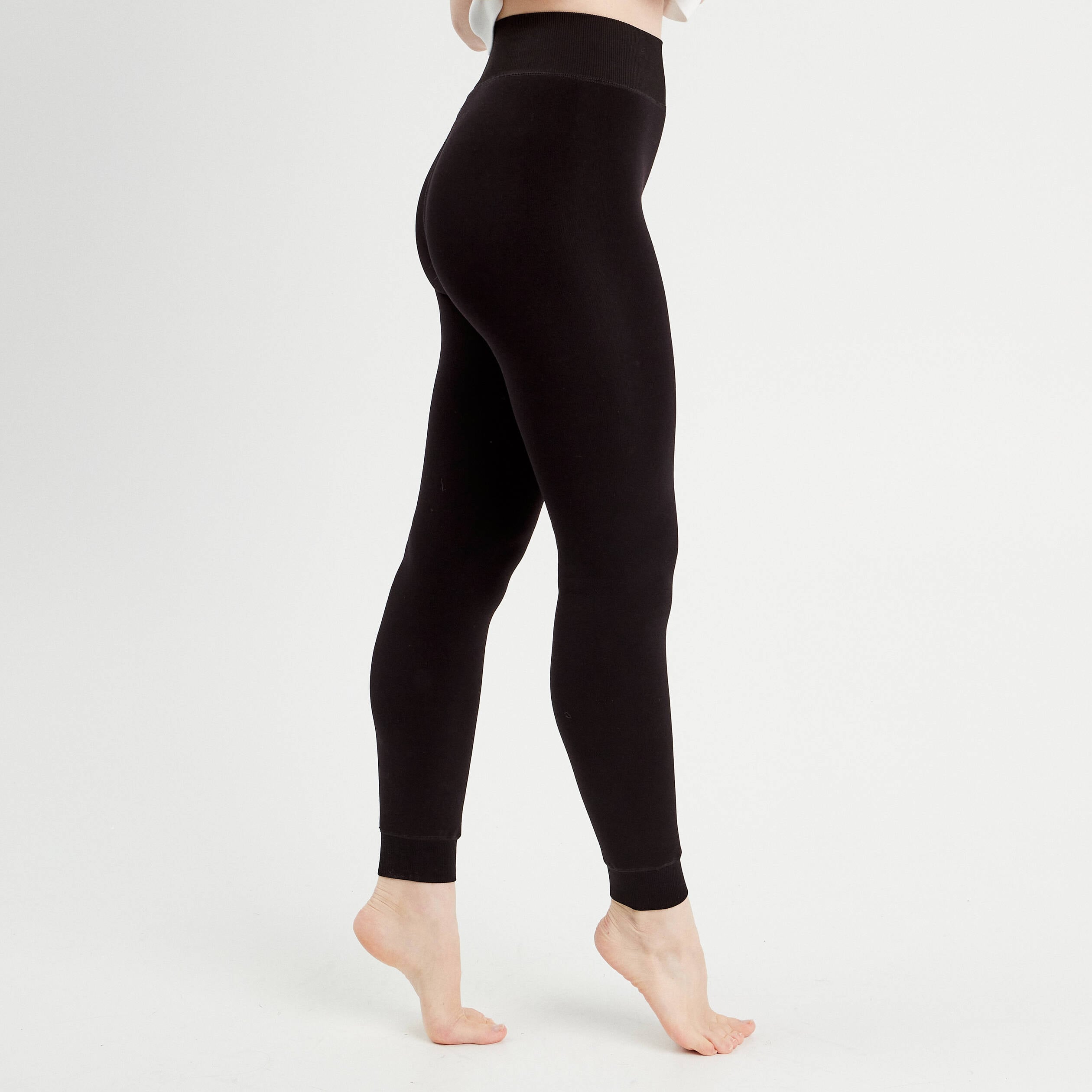 Legging chaud taille haute noir femme