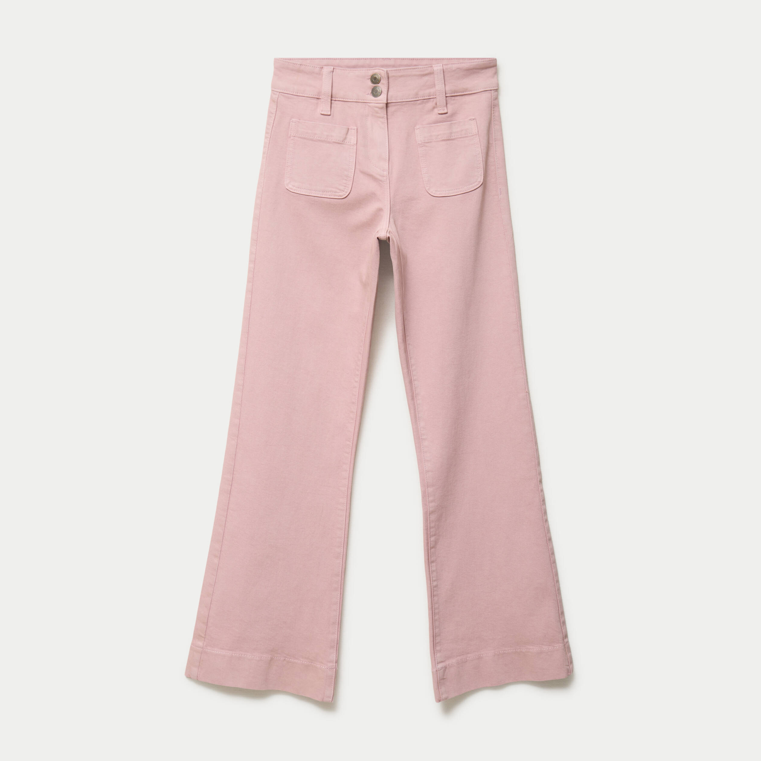 Jean bootcut taille haute rose clair femme