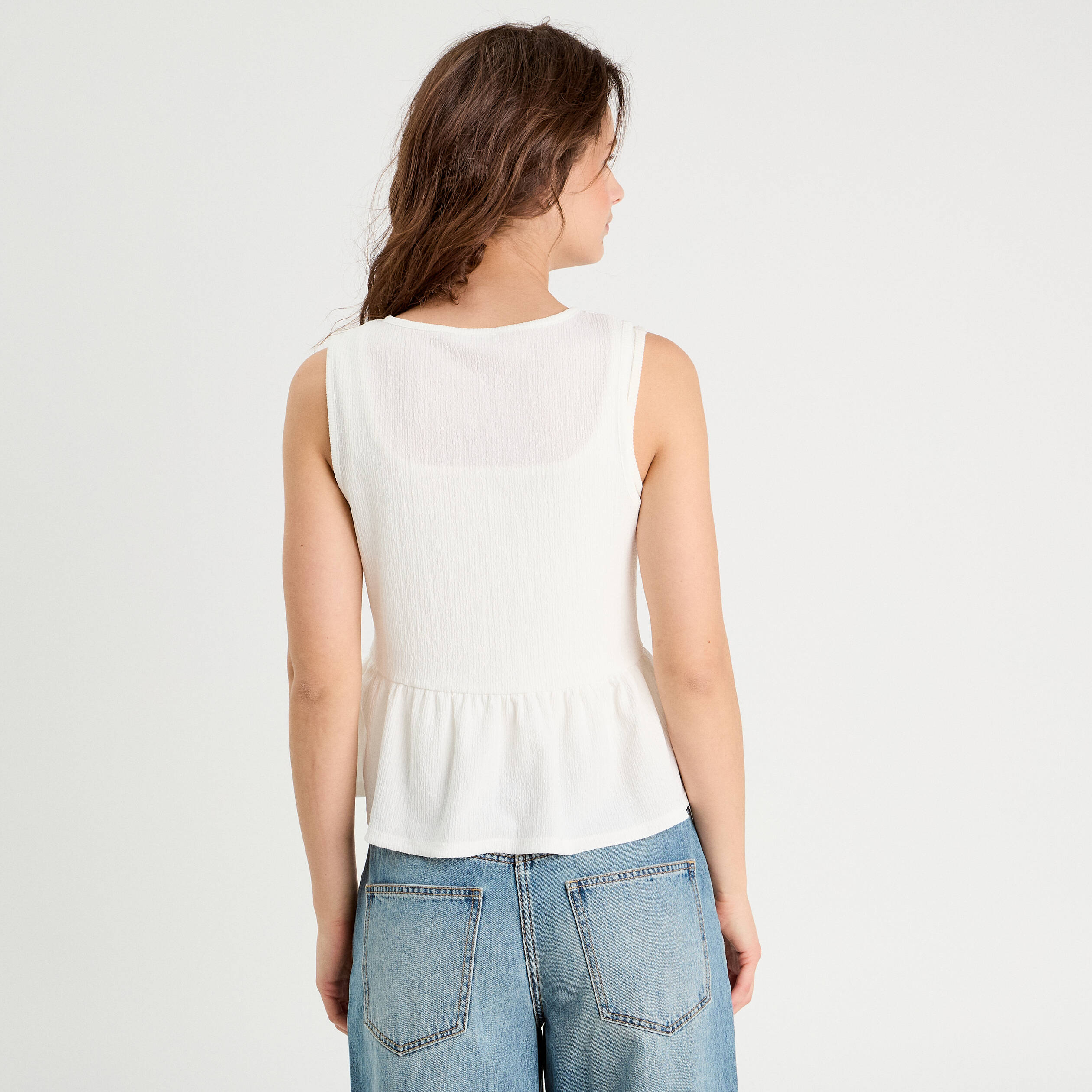 Blouse nou&eacute;e ecru femme