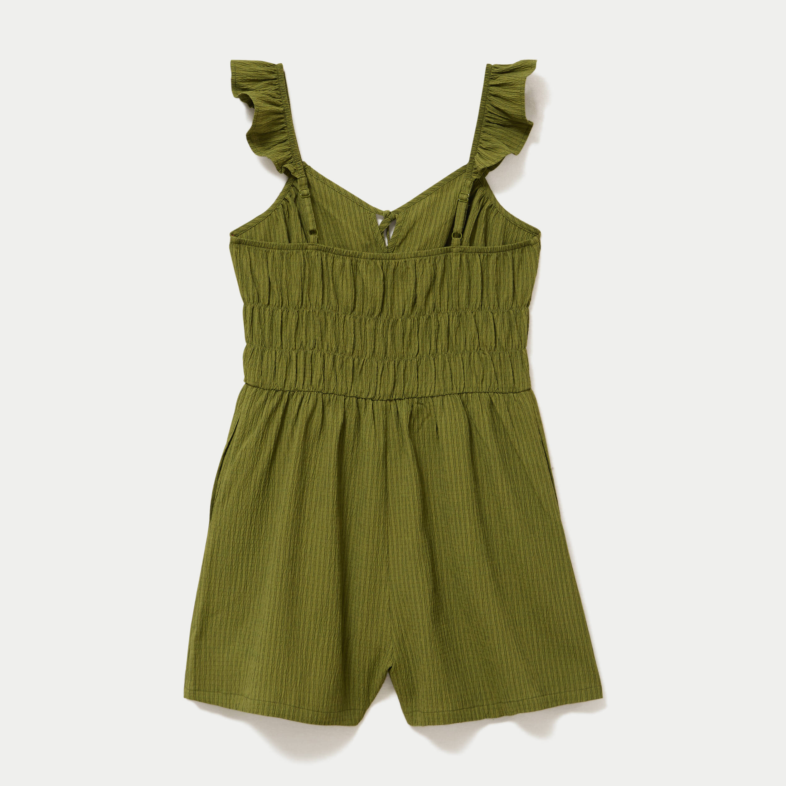 Combishort coupe flare vert kaki femme