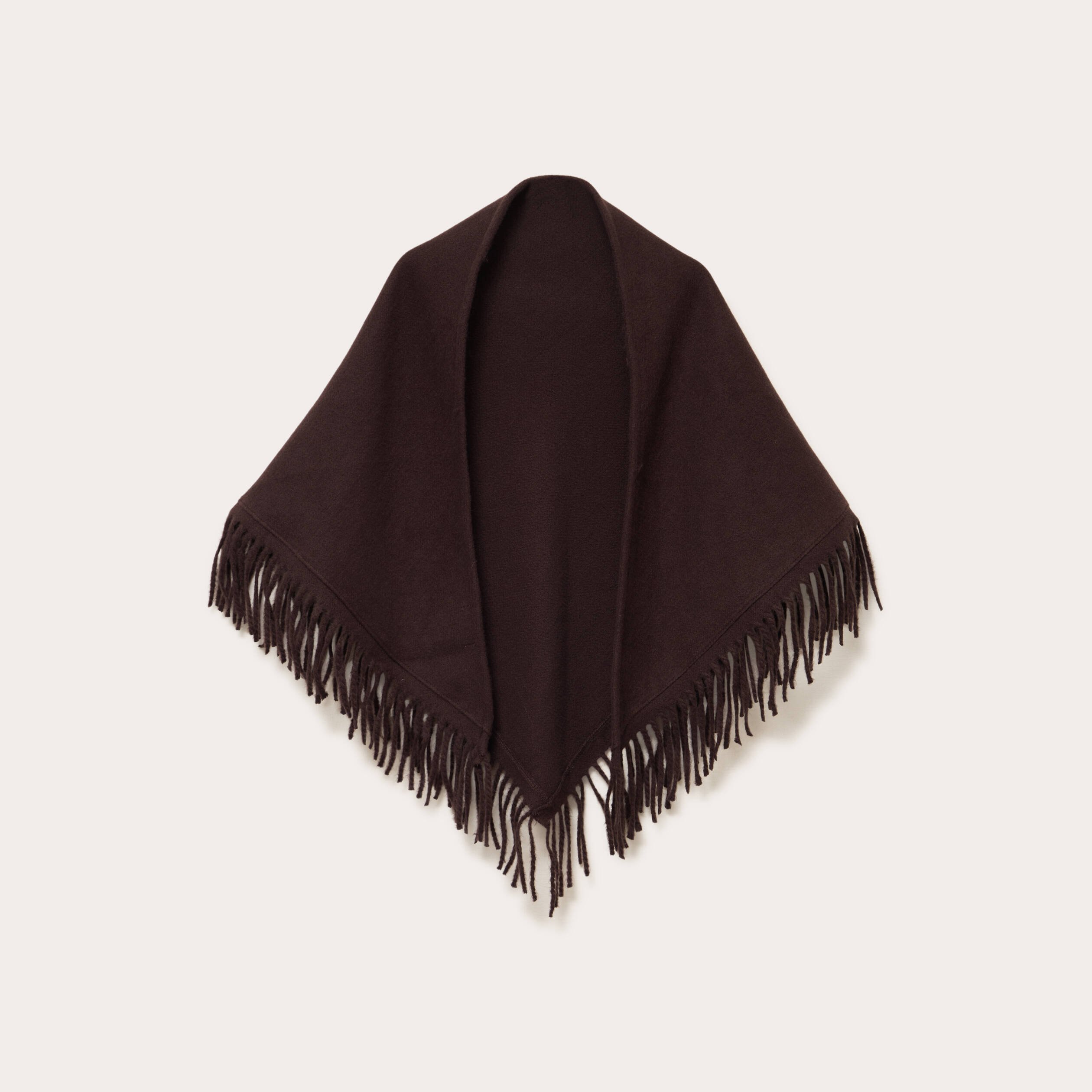 Plaid à franges marron foncé femme | Vibs