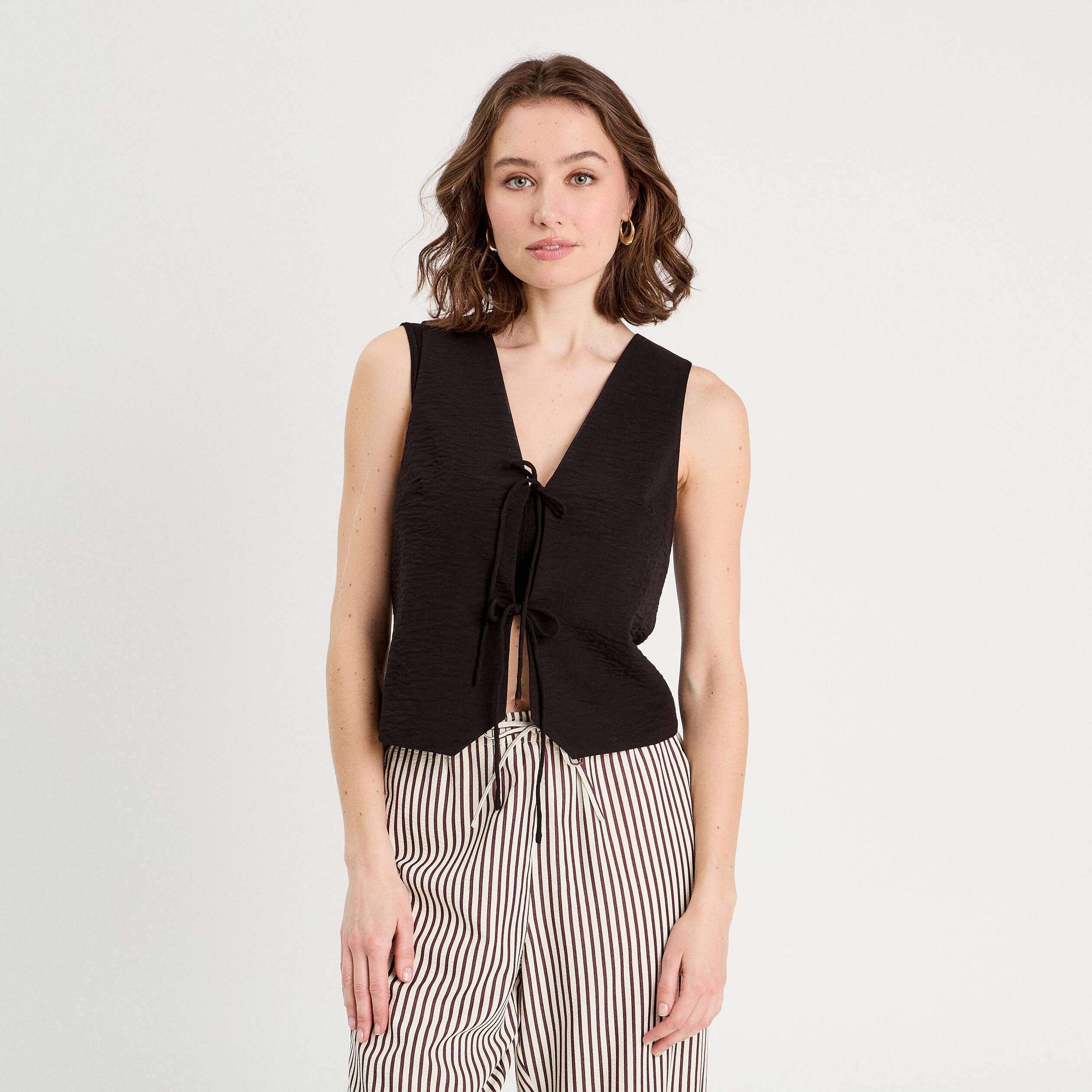 Gilet sans manches noir femme