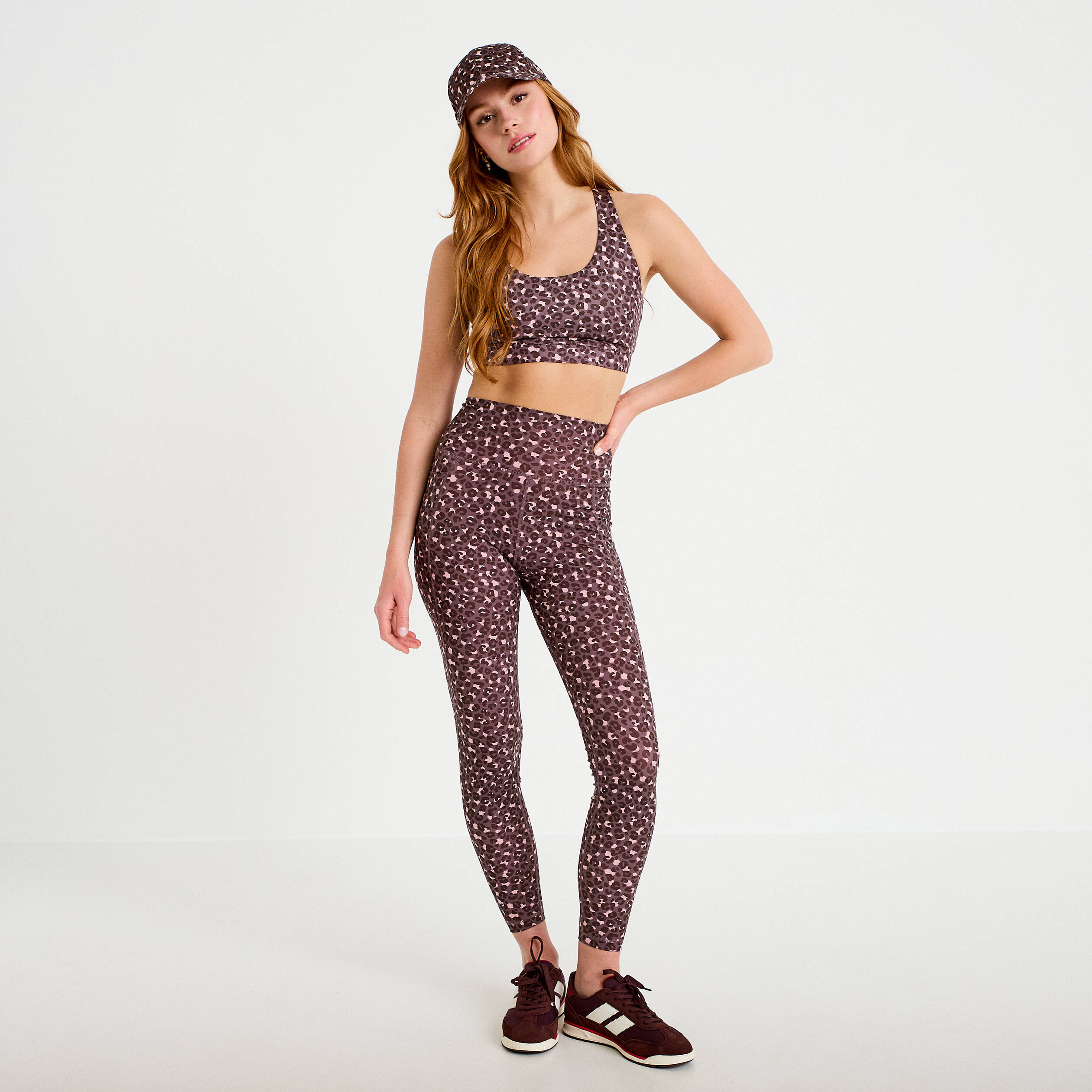 Leggings taille haute violet femme