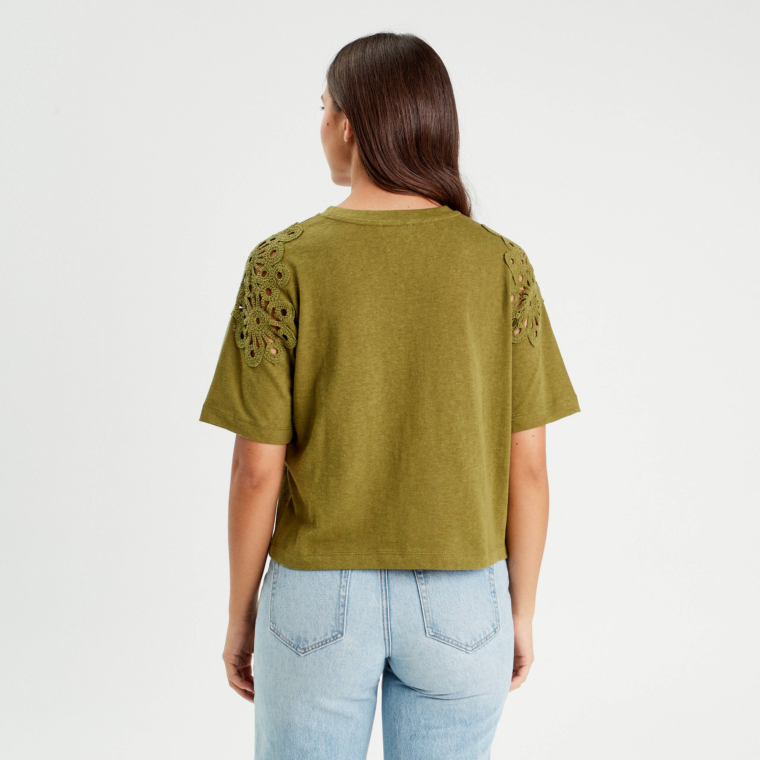 t shirt manches courtes vert olive femme T-shirt manches courtes vert olive femme