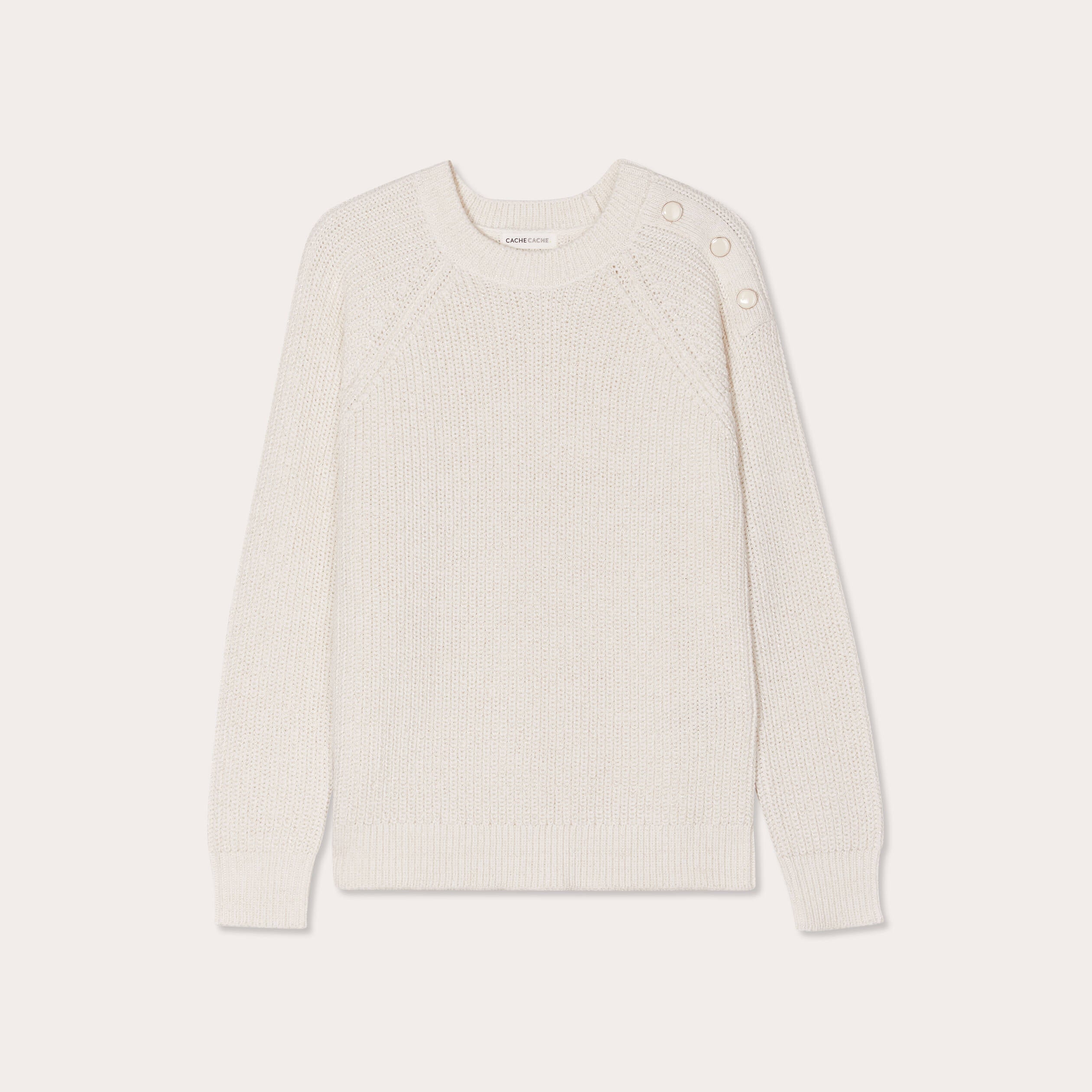 Pull manches longues ecru femme