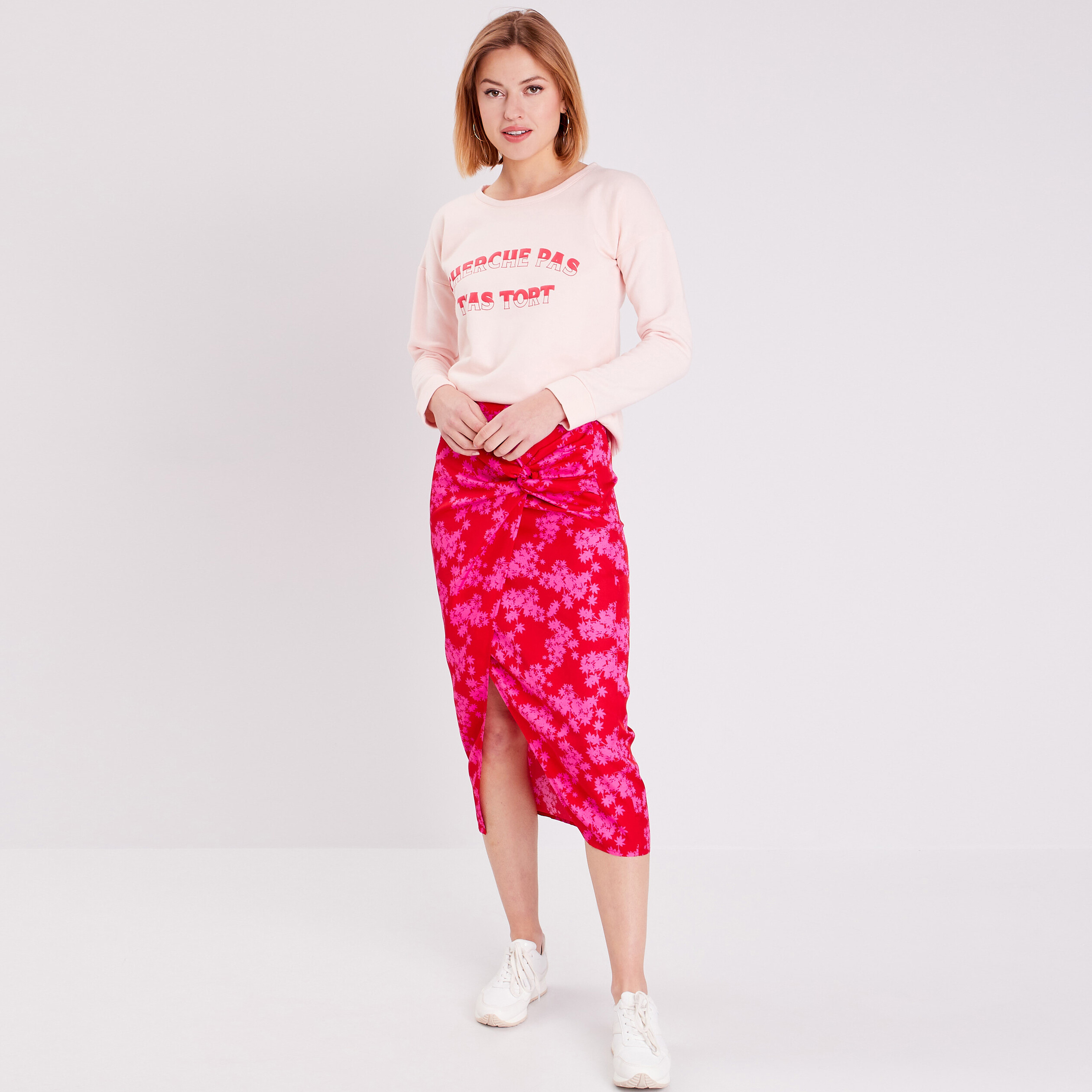 sweat a manches longues rose clair femme Sweat à manches longues rose clair femme