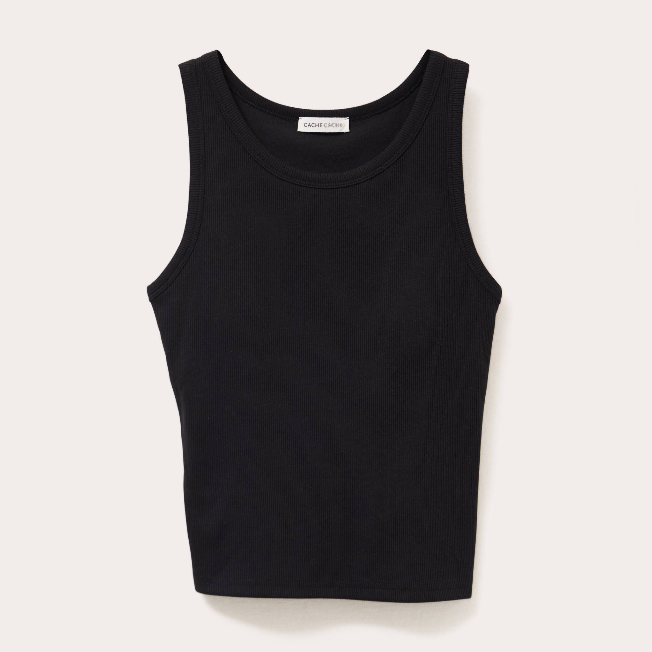 debardeur cotele noir femme Débardeur côtelé noir femme