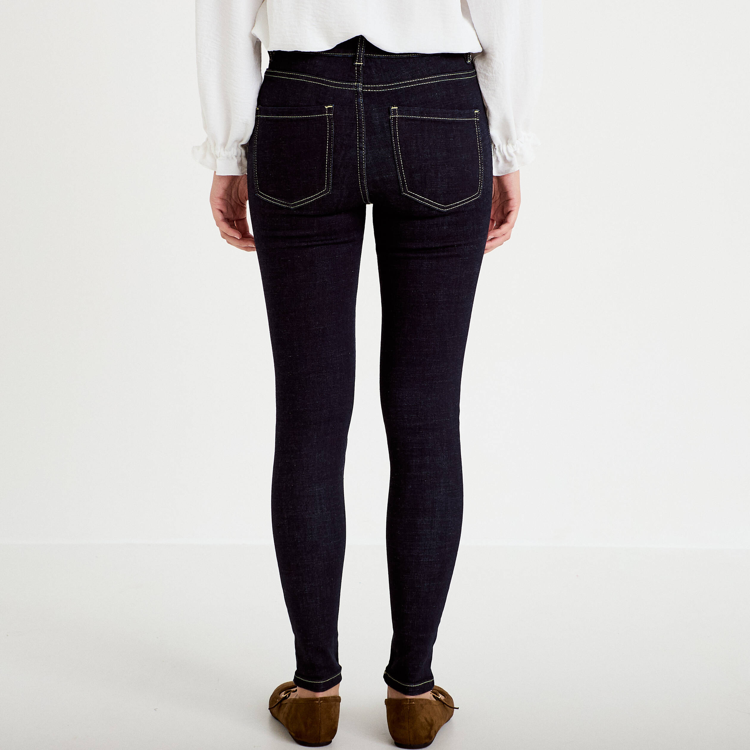 Jean skinny taille haute denim brut rinse femme