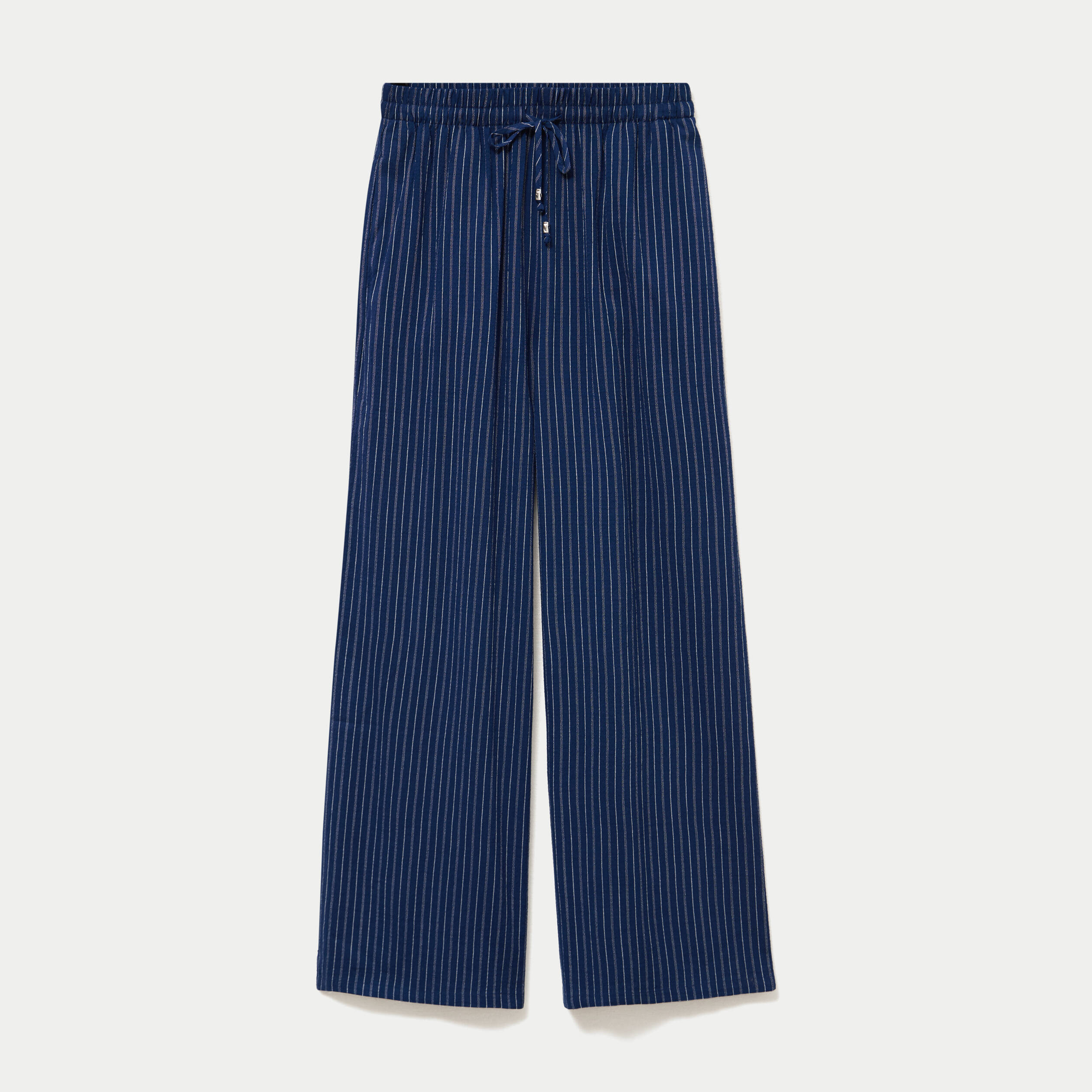 Pantalon large taille standard bleu femme