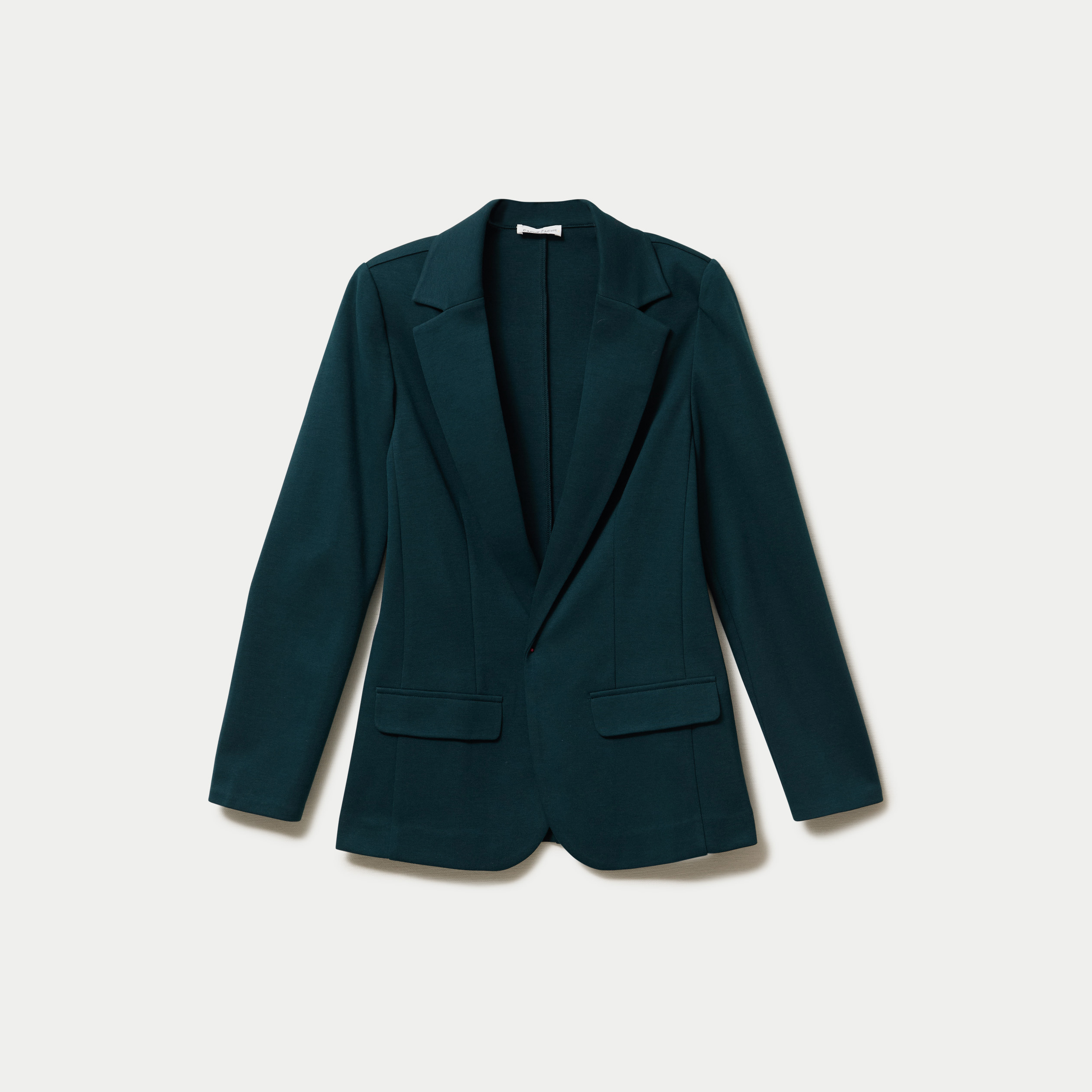 Veste blazer cintr&eacute;e vert fonc&eacute; femme
