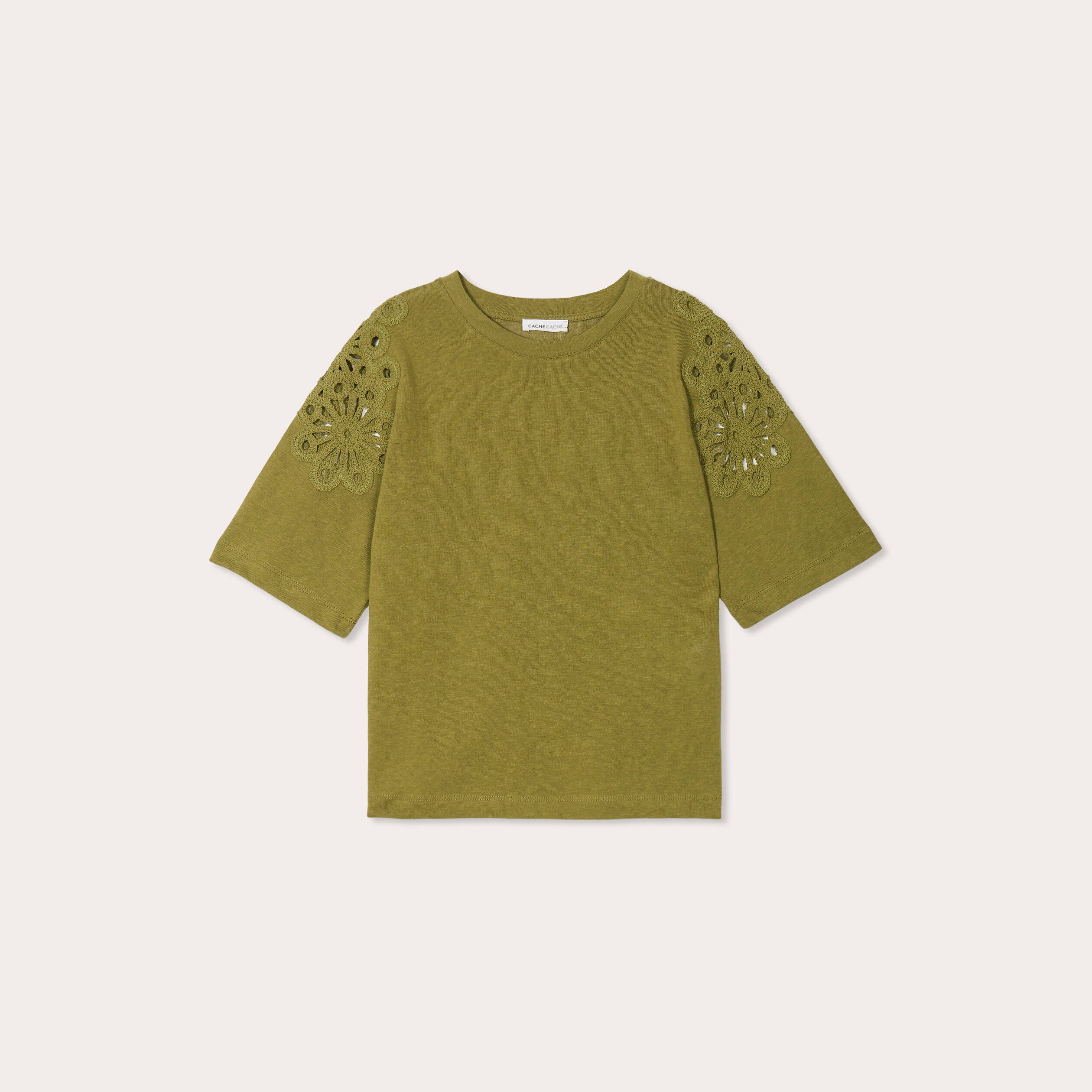 t shirt manches courtes vert olive femme T-shirt manches courtes vert olive femme
