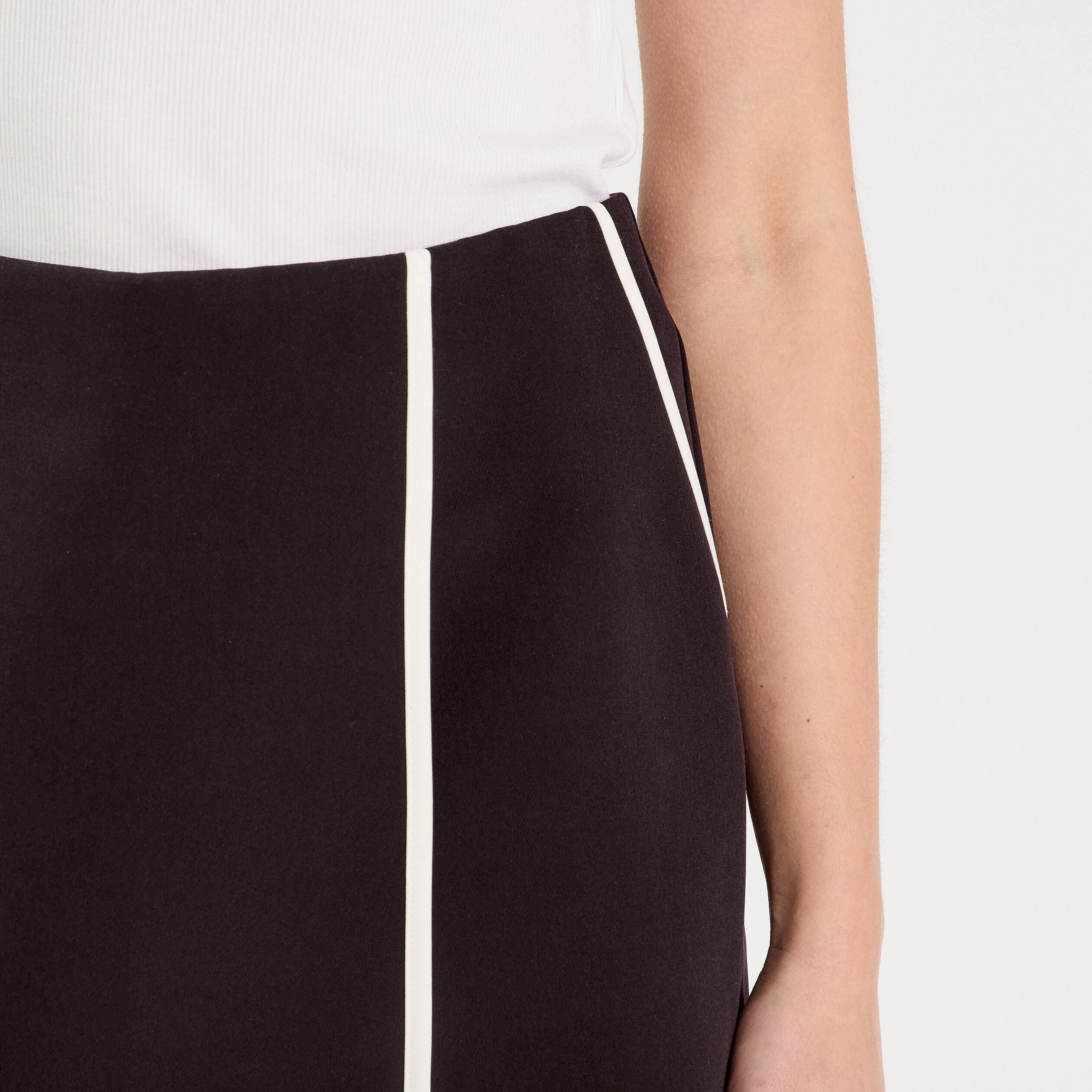 jupe short droite stretch noir femme Jupe-short droite stretch noir femme
