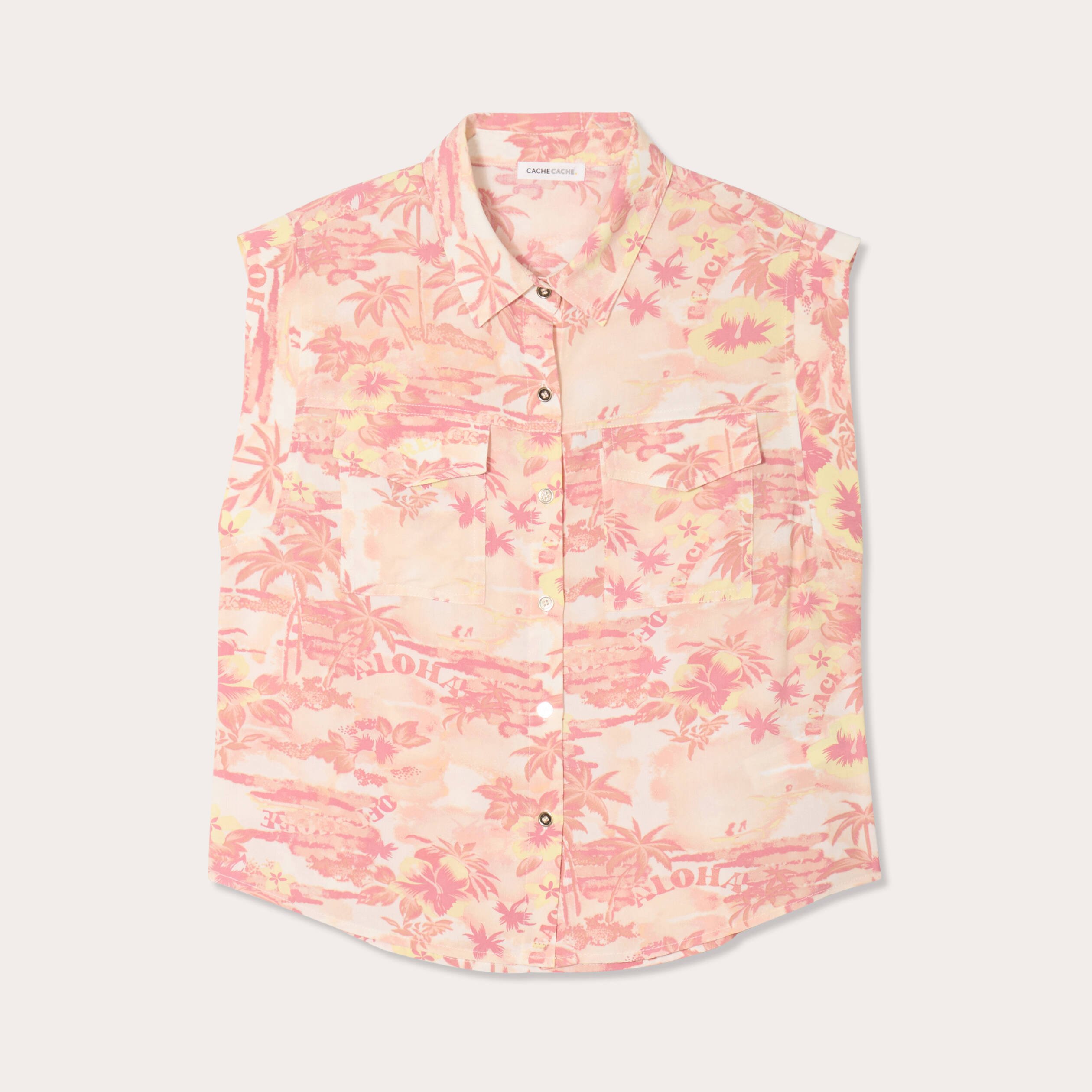 chemise sans manches beige femme Chemise sans manches beige femme