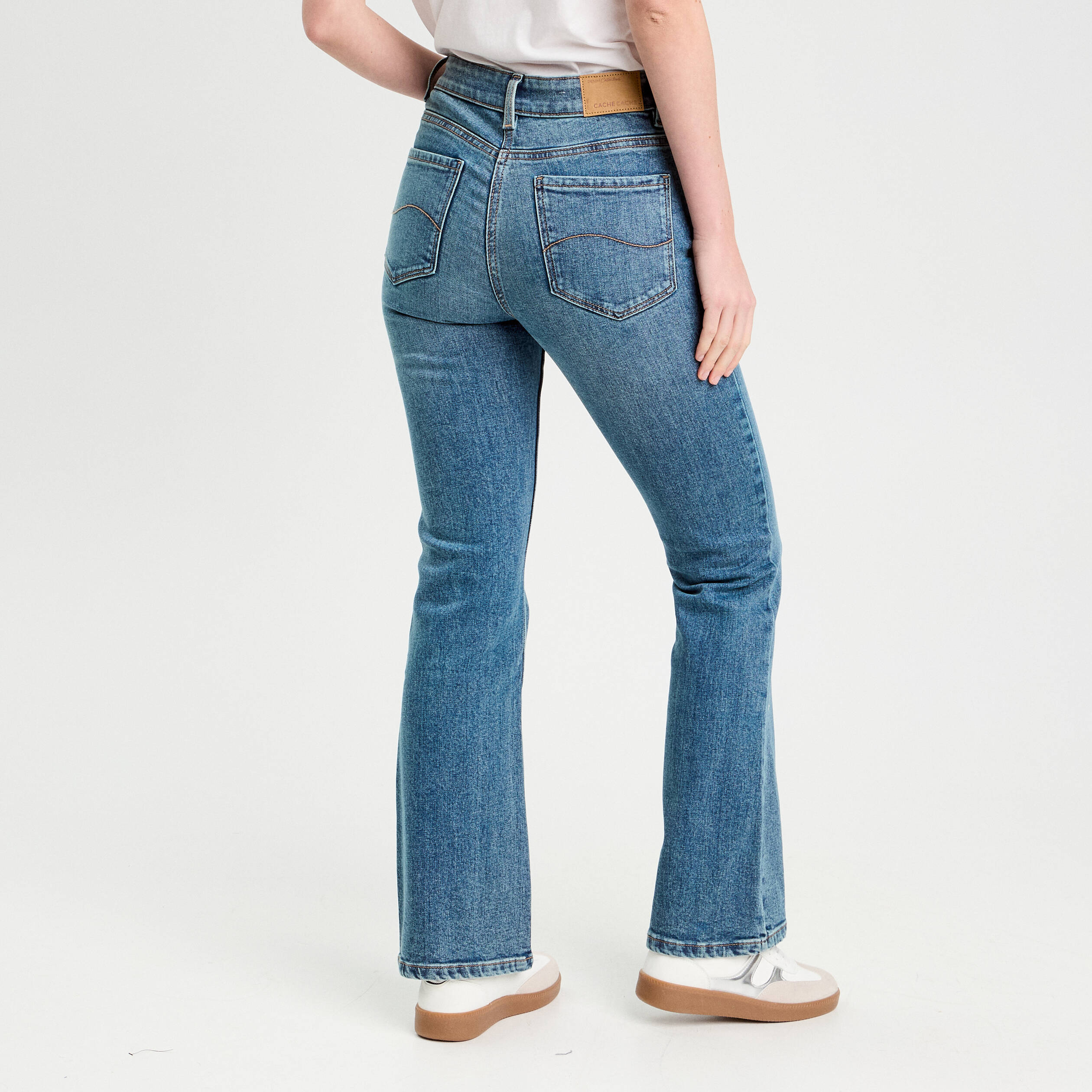 Jeans flare denim double stone femme