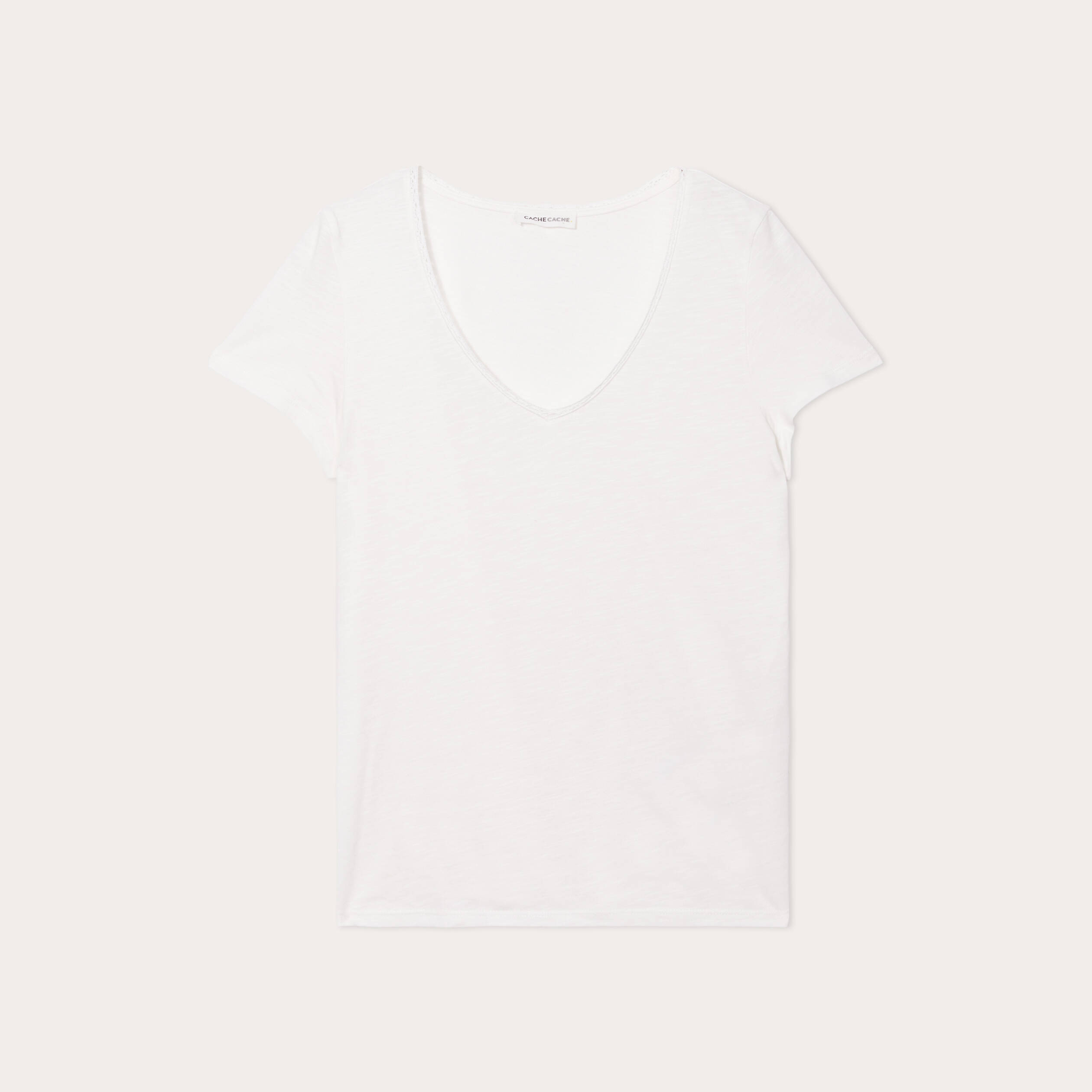 T-shirt manches courtes ecru femme