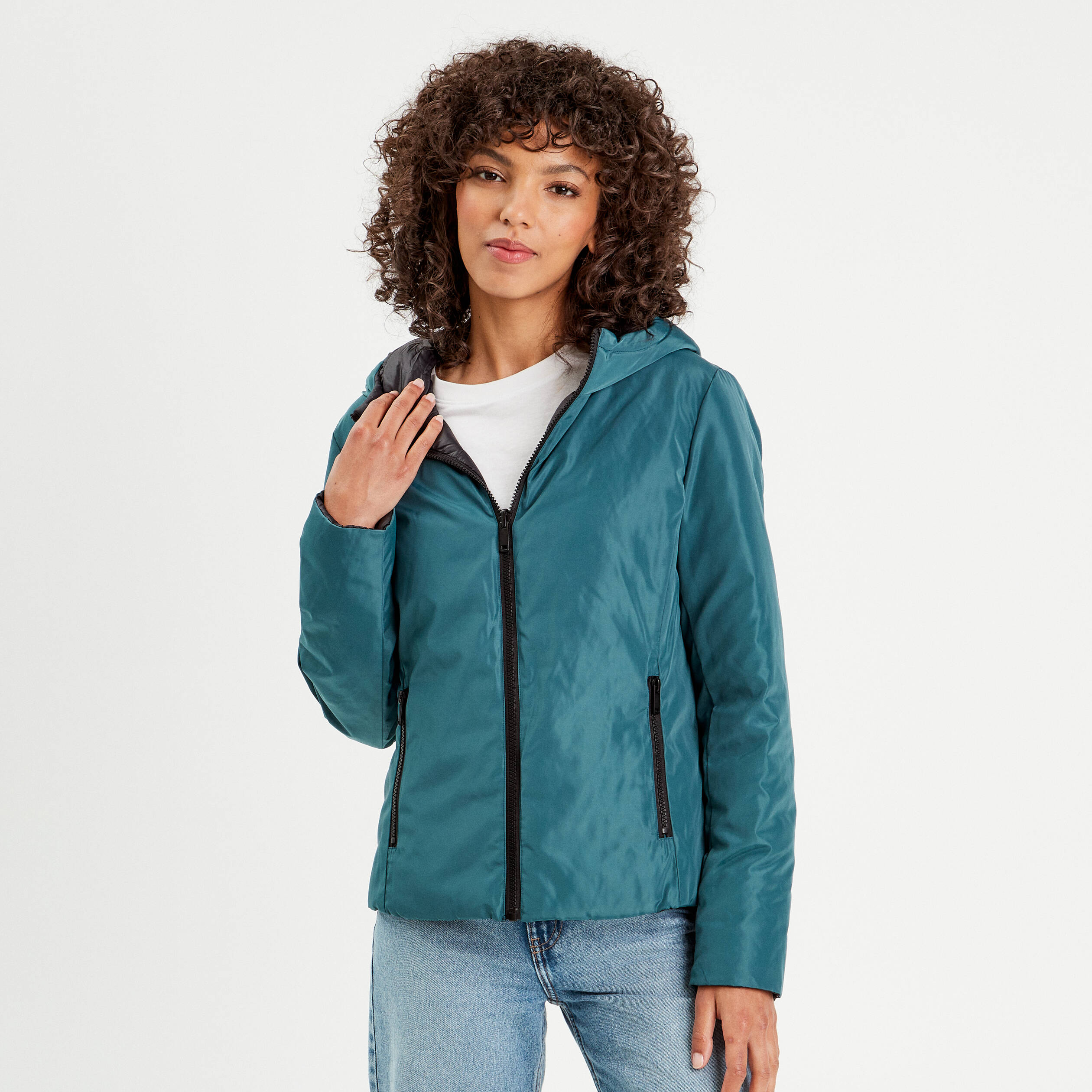 Reversible Jacket Damart Fleece Jacket Mink Coat Faux Fur Black