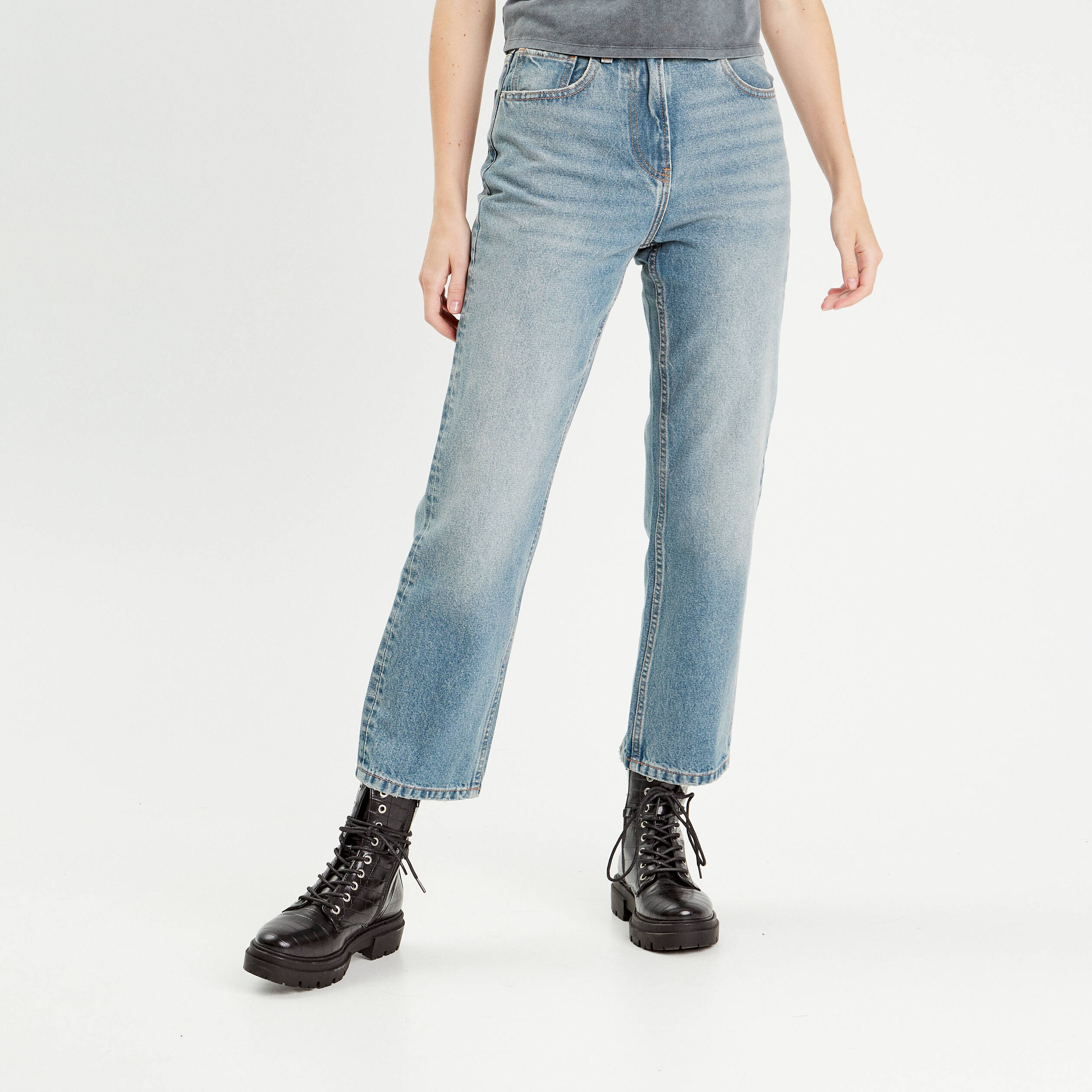 Pantalon droit jean best sale