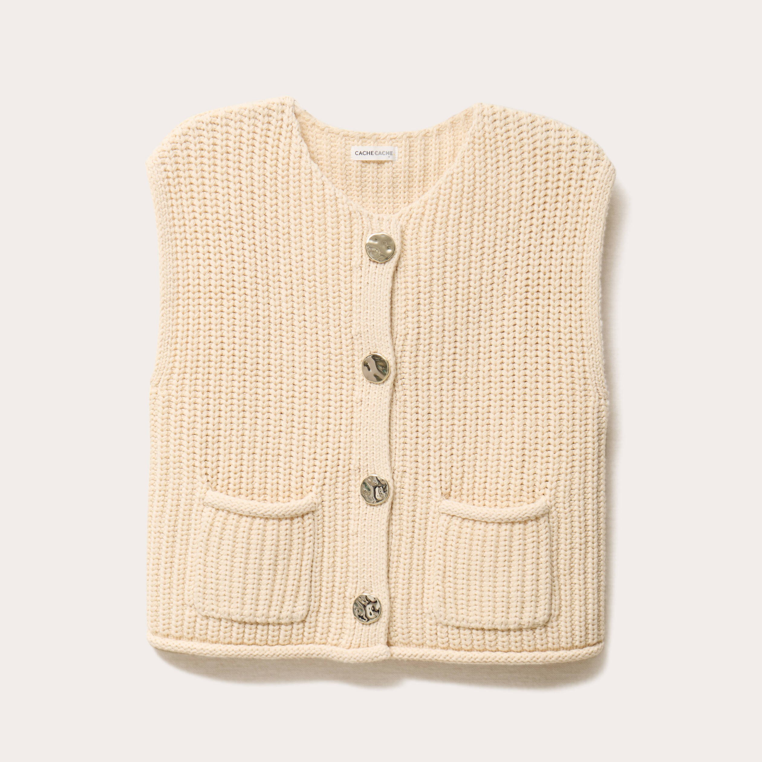 gilet sans manches ecru femme Gilet sans manches ecru femme