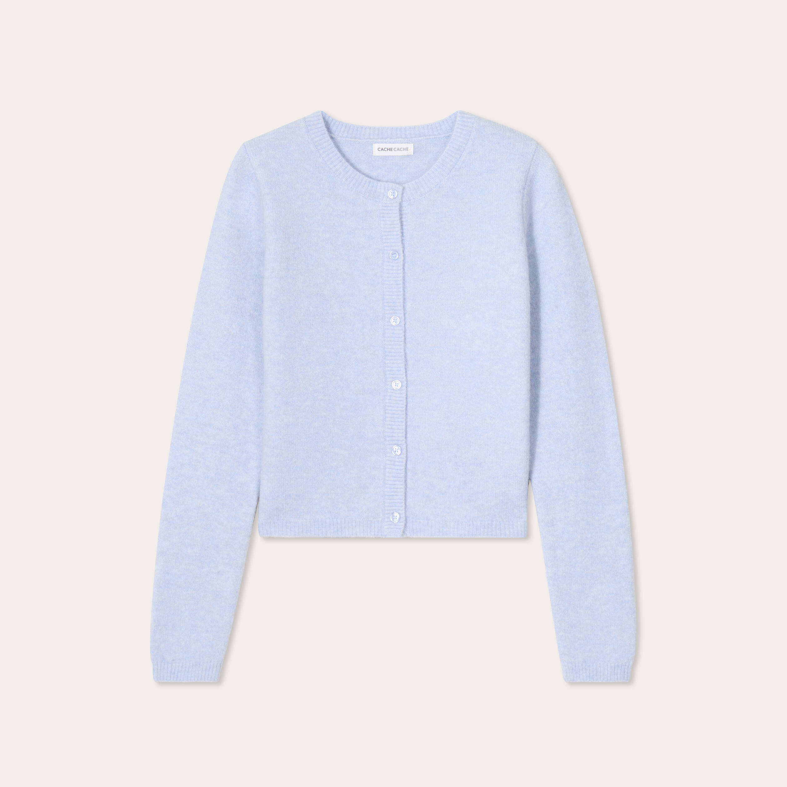 gilet boutonne manches longues denim snow gris femme Gilet boutonné manches longues denim snow gris femme
