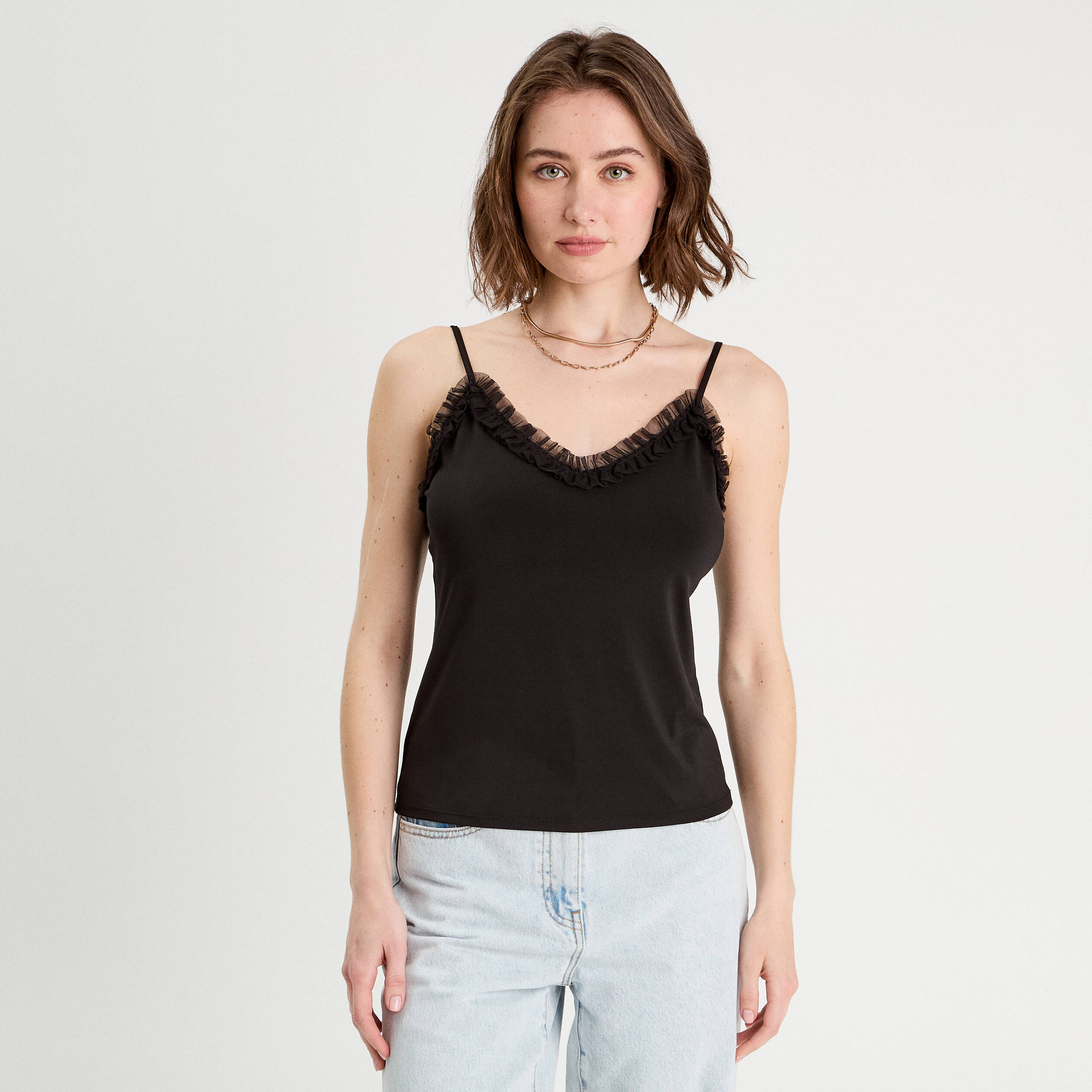 debardeur bretelles fines noir femme Débardeur bretelles fines noir femme