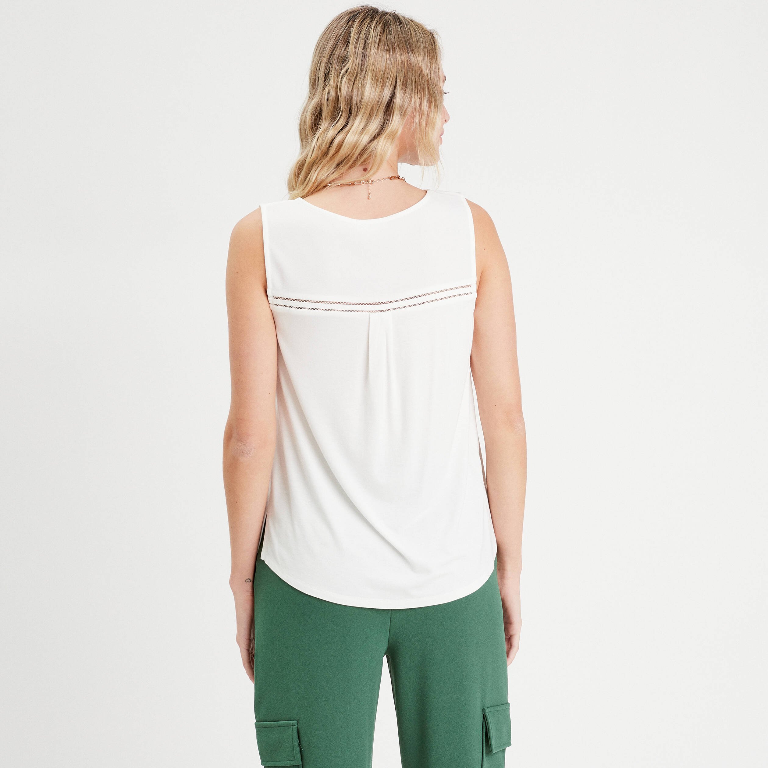 debardeur sans manches ecru femme Débardeur sans manches ecru femme