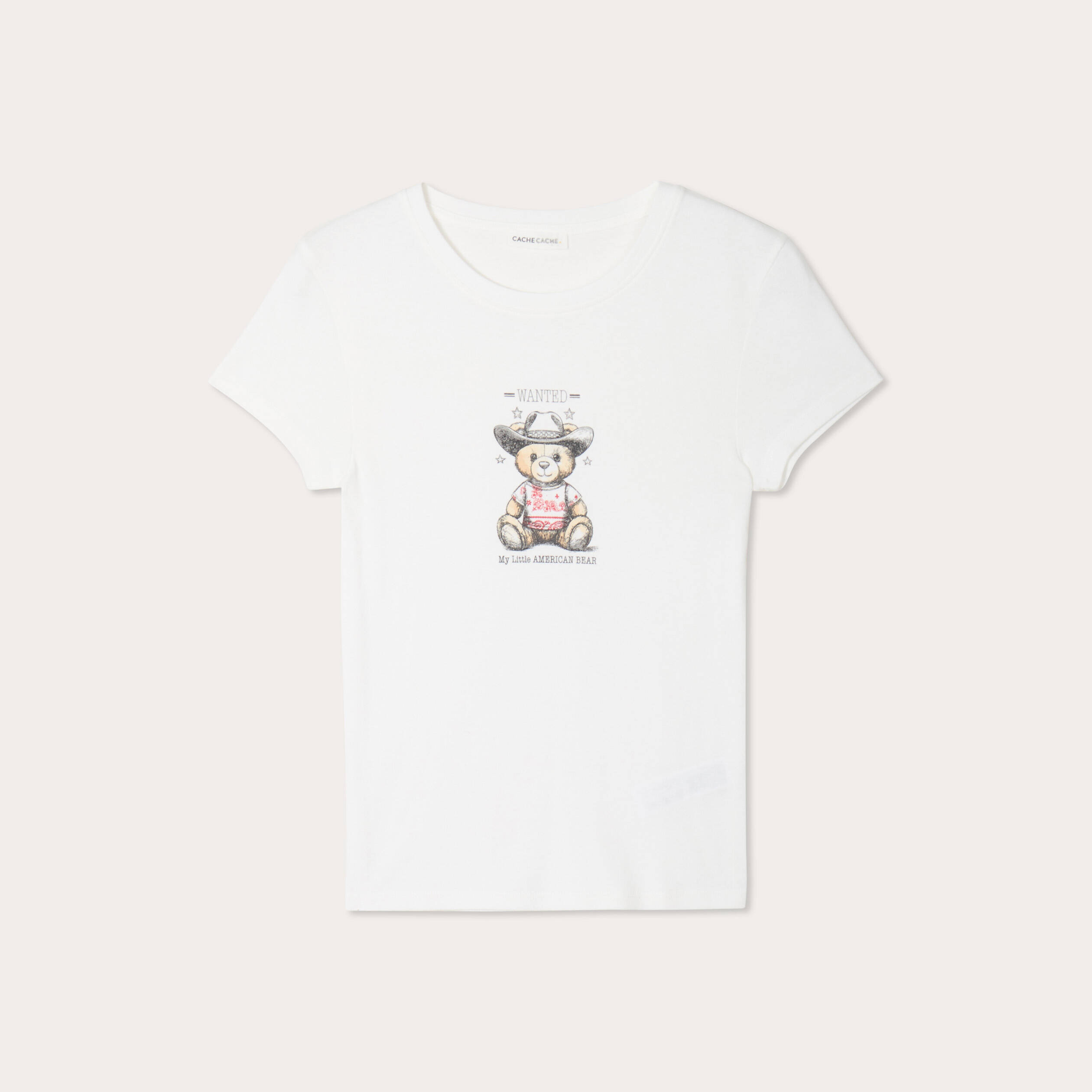 T-shirt manches courtes ecru femme