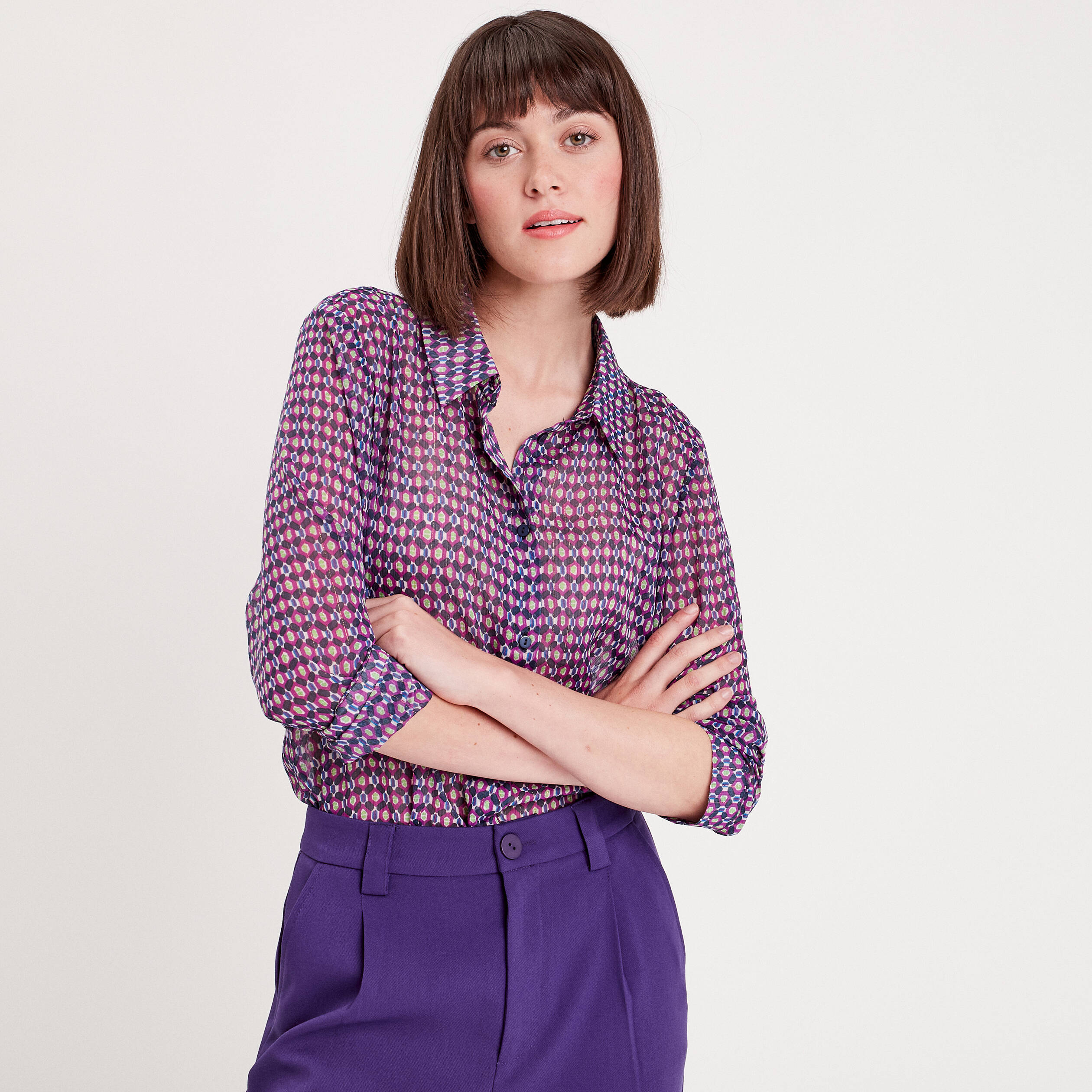 chemise manches longues beige femme Chemise manches longues beige femme