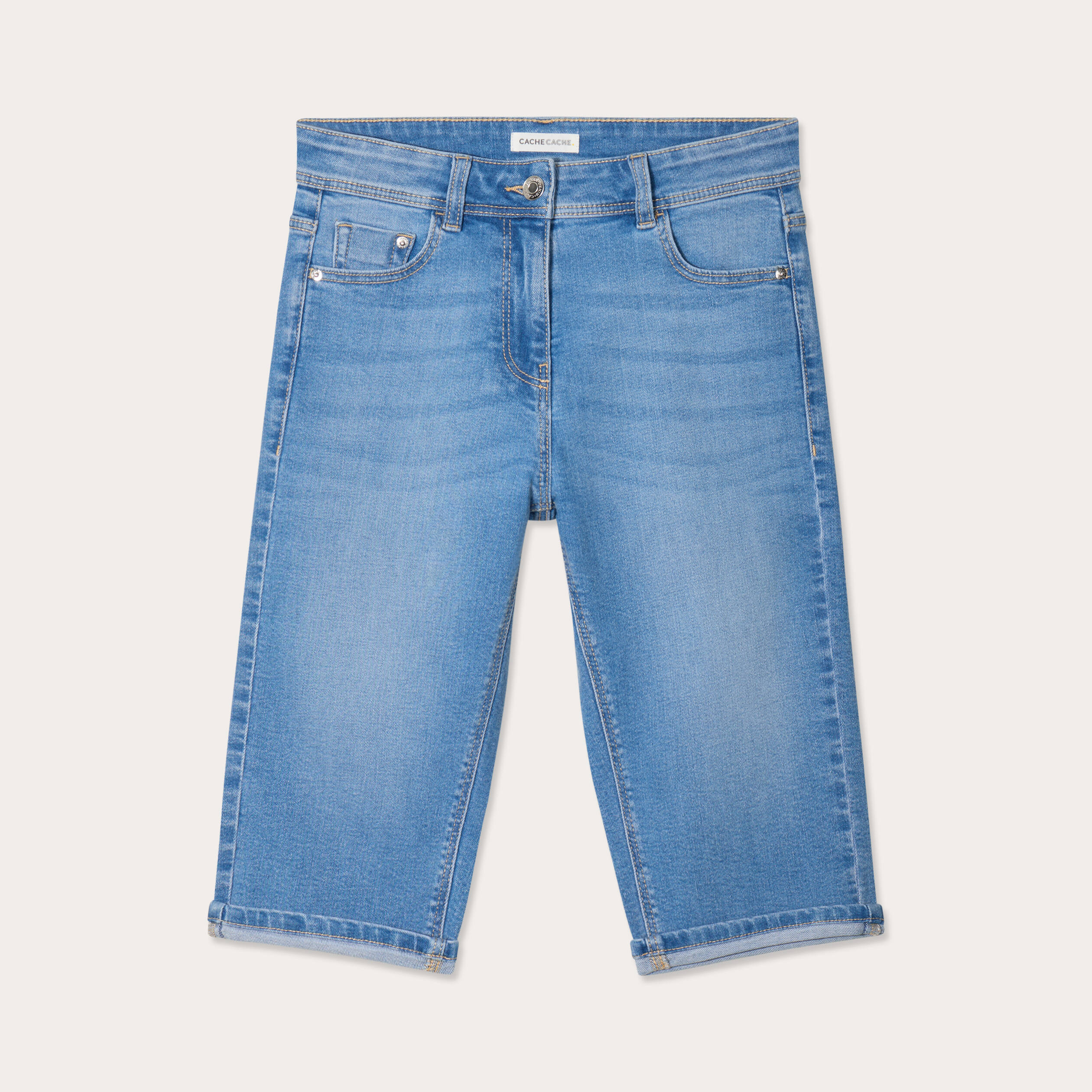 Bermuda skinny en jean denim double stone femme