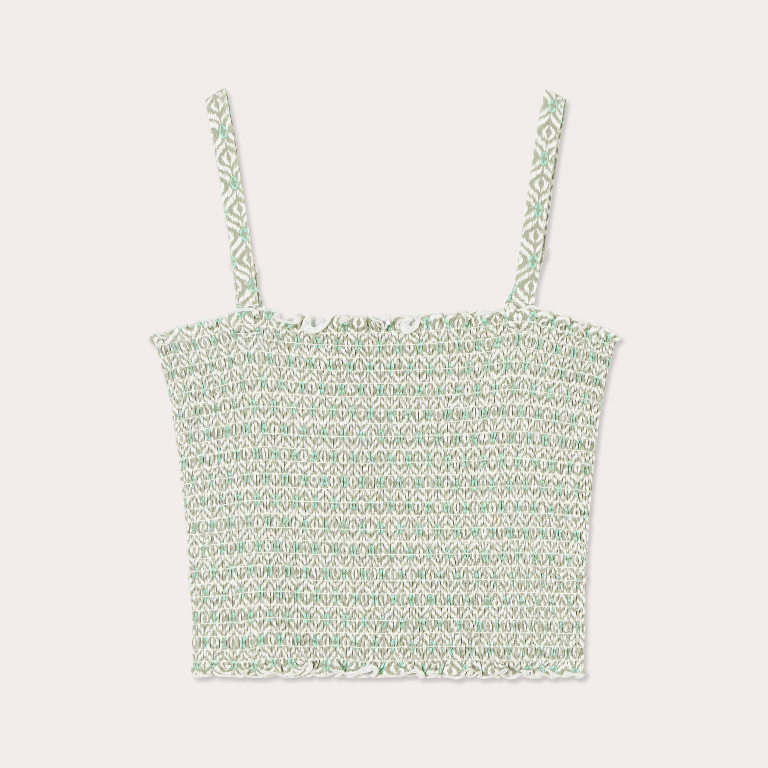 bandeau smocke cropped vert femme Bandeau smocké cropped vert femme