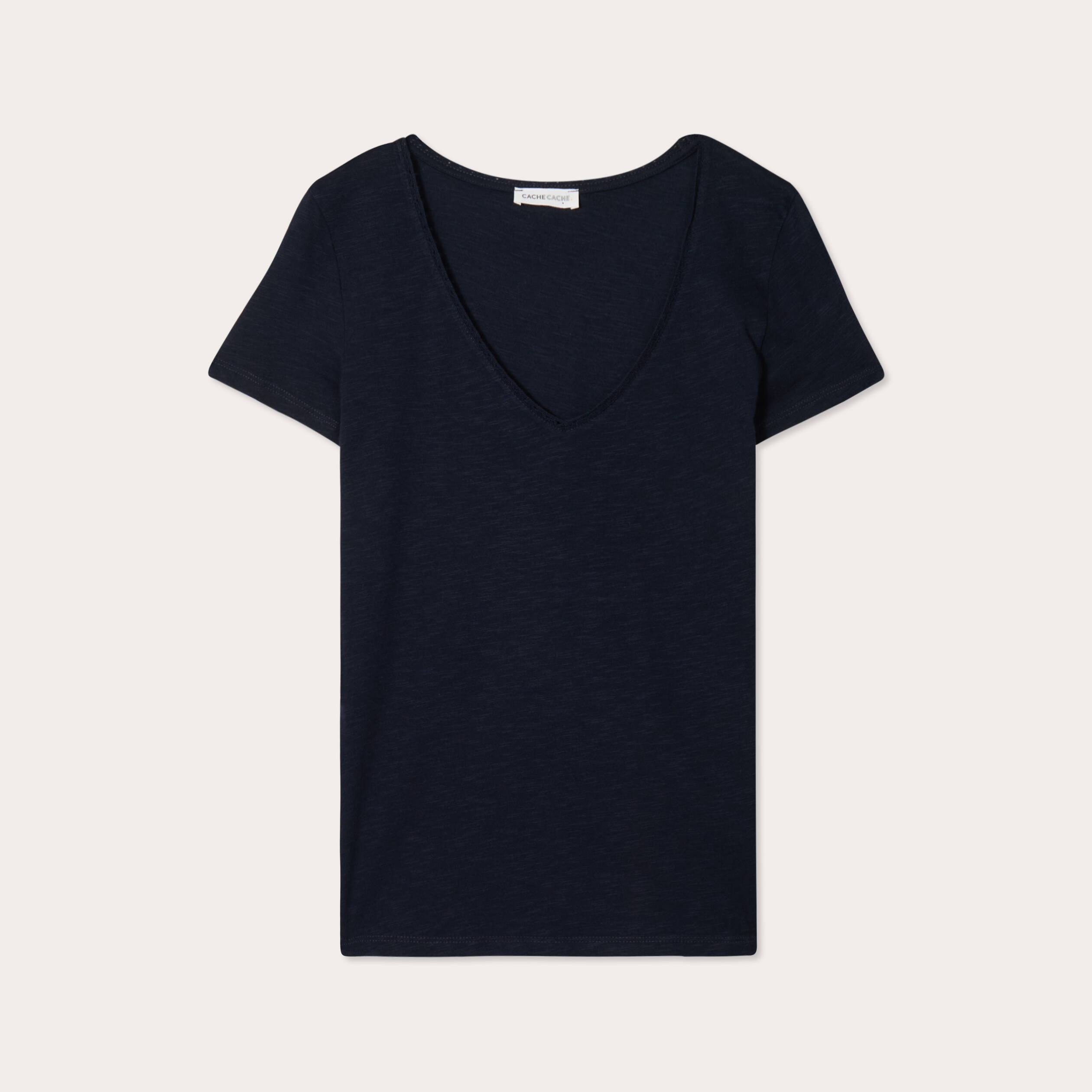 T-shirt manches courtes bleu marine femme