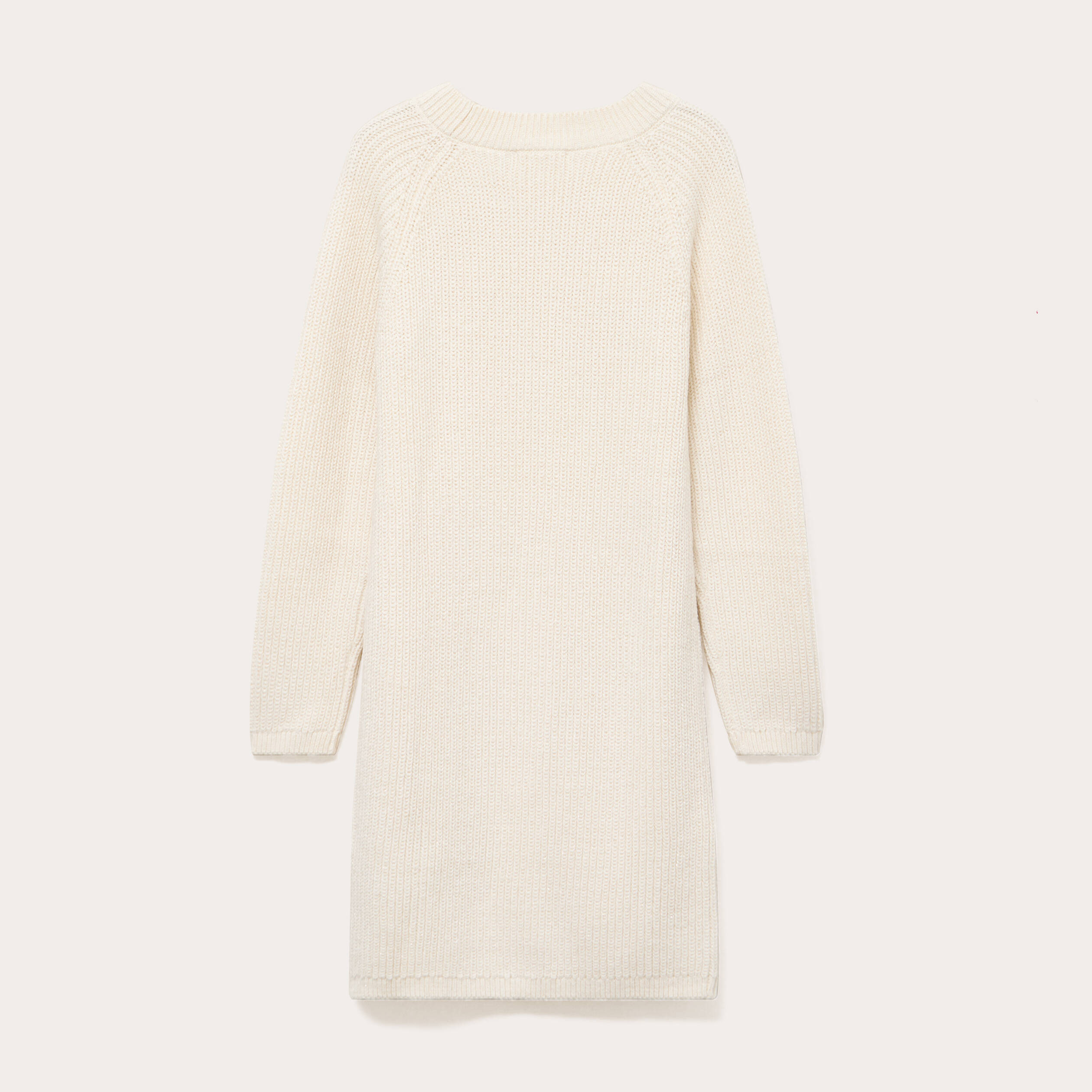 Robe pull d&eacute;tails de boutons ecru femme
