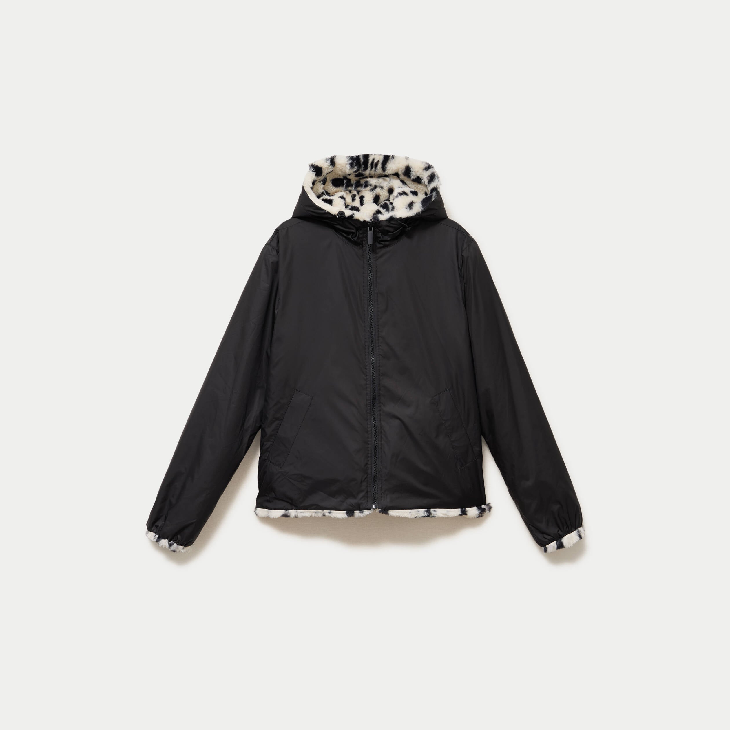 Parka r&eacute;versible &agrave; capuche blanc femme