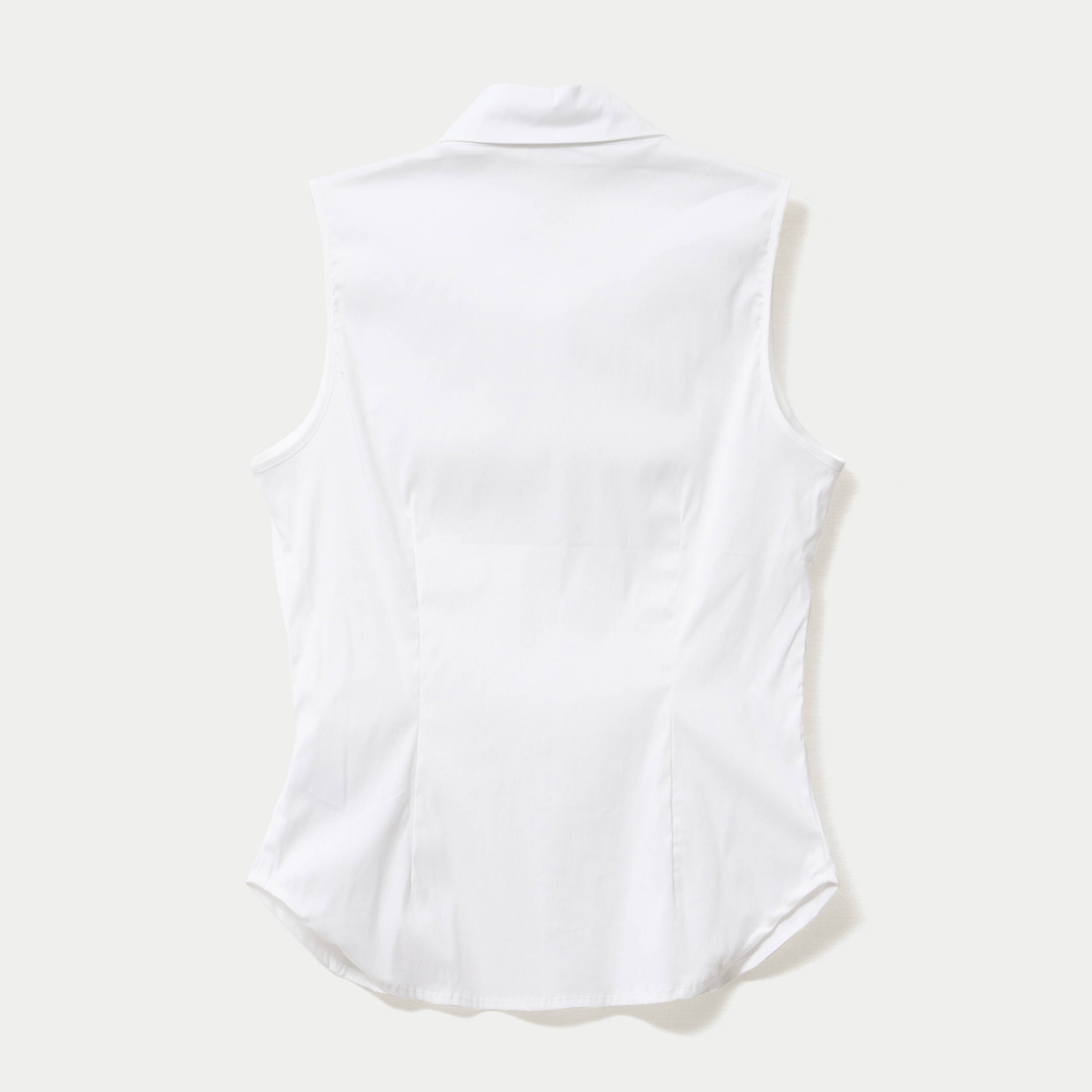Chemise cintr&eacute;e sans manches ecru femme