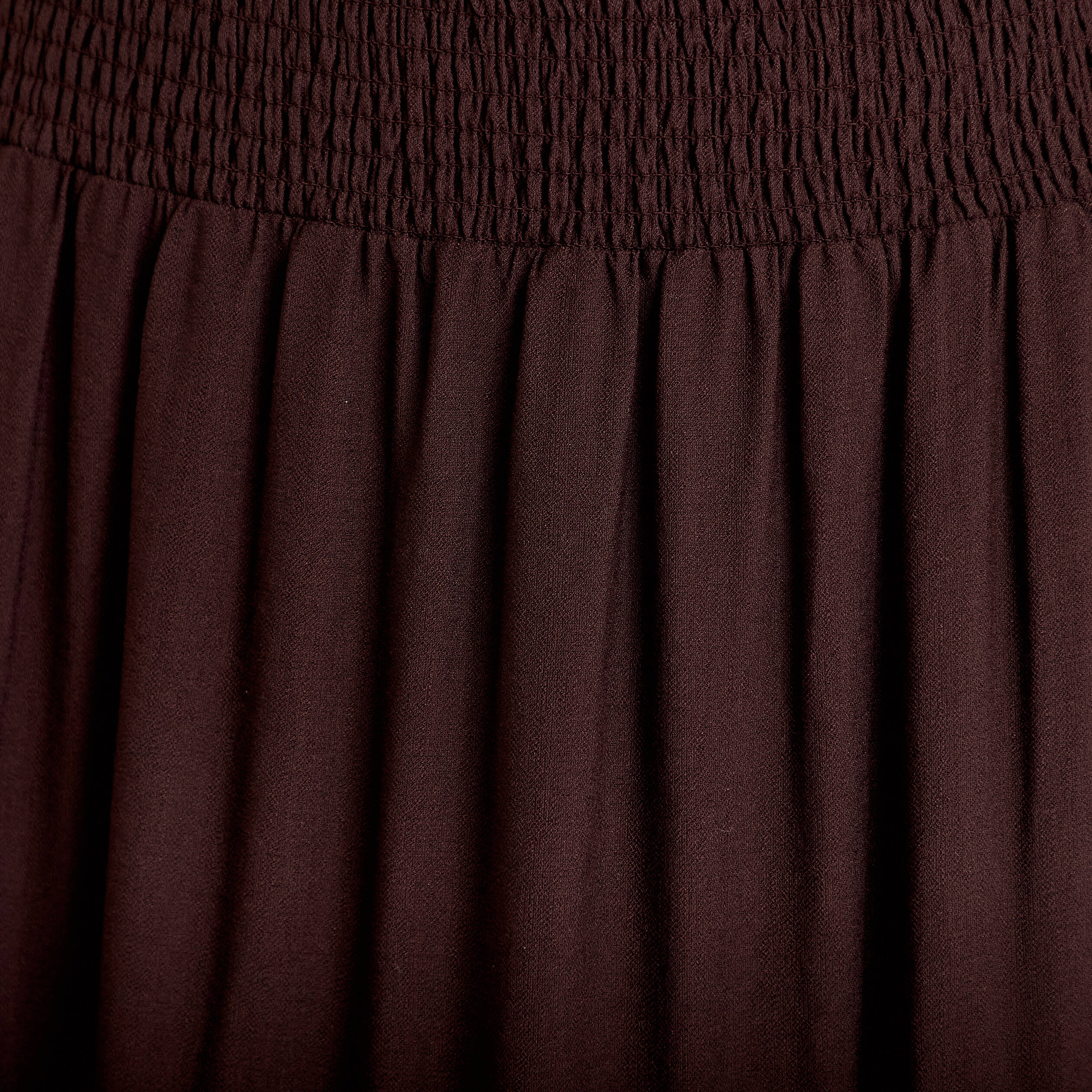 Jupon &eacute;vas&eacute; taille haute marron fonc&eacute; femme