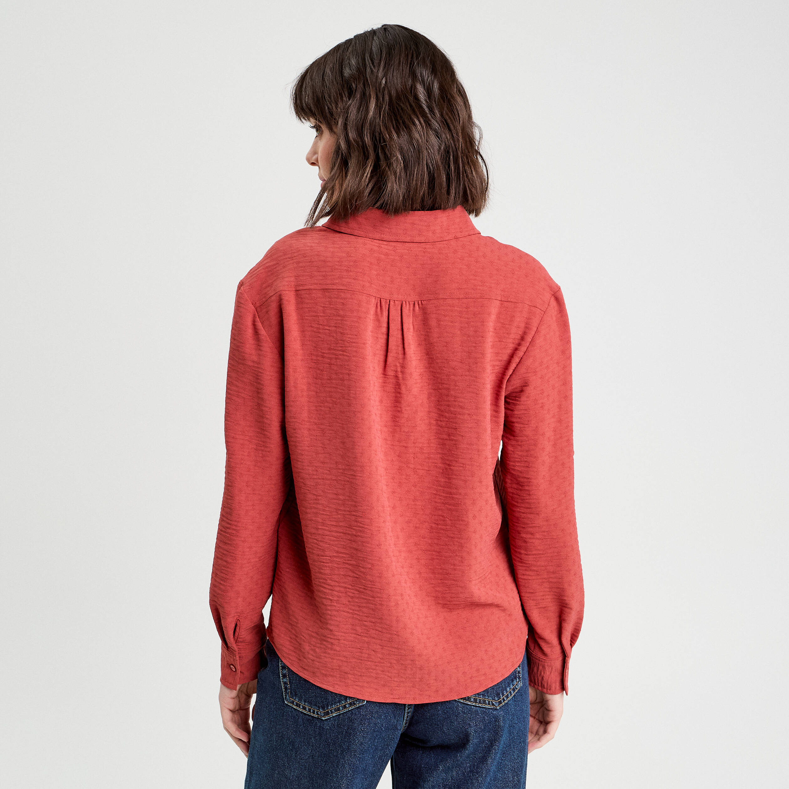 chemise manches longues vieux rose femme Chemise manches longues vieux rose femme