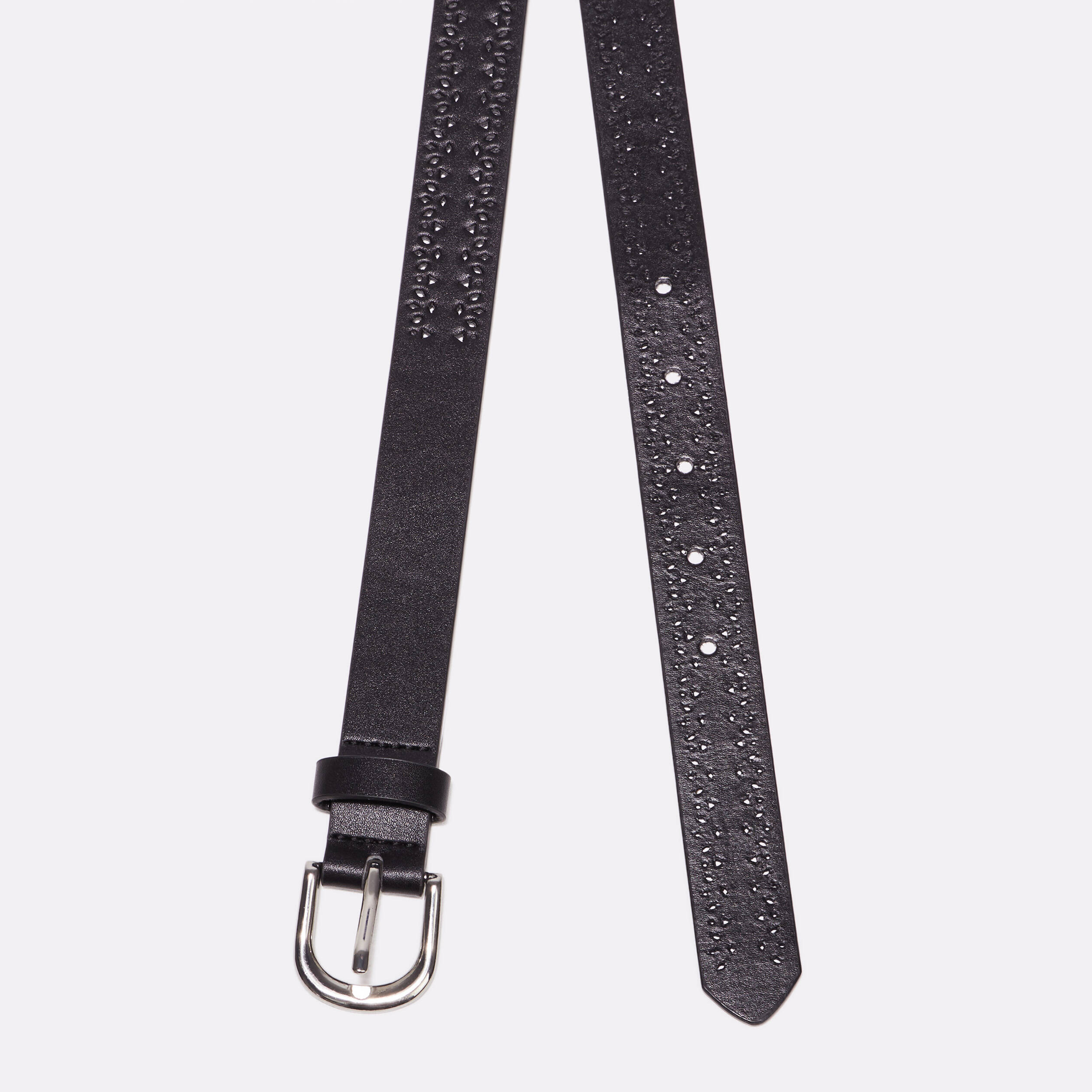 Ceinture folk ajourée noir femme